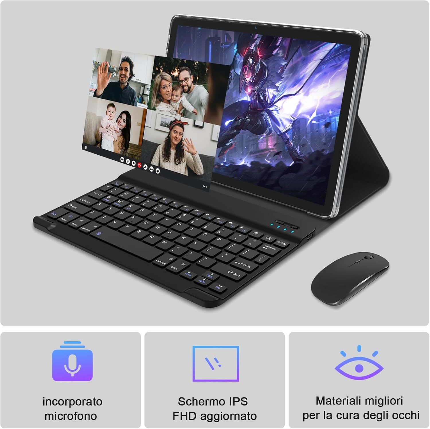 Tablet de 10 pulgadas, Android 12 Tablet con teclado y accesorios