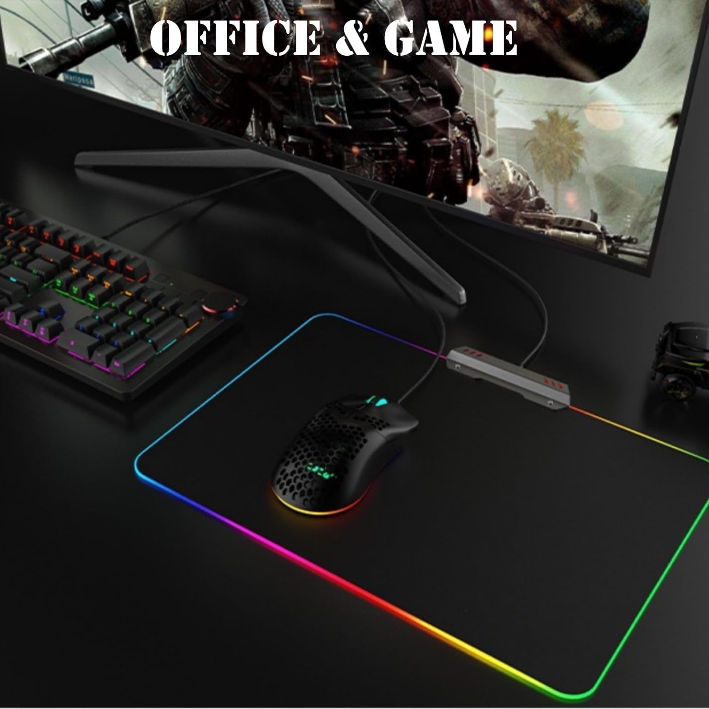 Ratón RGB para videojuegos, diseño de bandeja de abeja, ultraligero