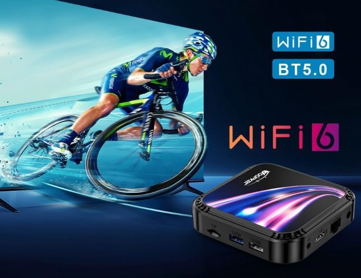 Decodificador, TV Box, 4GB RAM 64GB ROM, TV Box Android WiFi 6 4K/8K Bluetooth