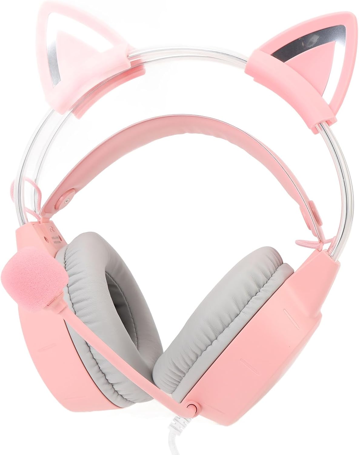 Auriculares rosado para Juegos con Orejas de Gato