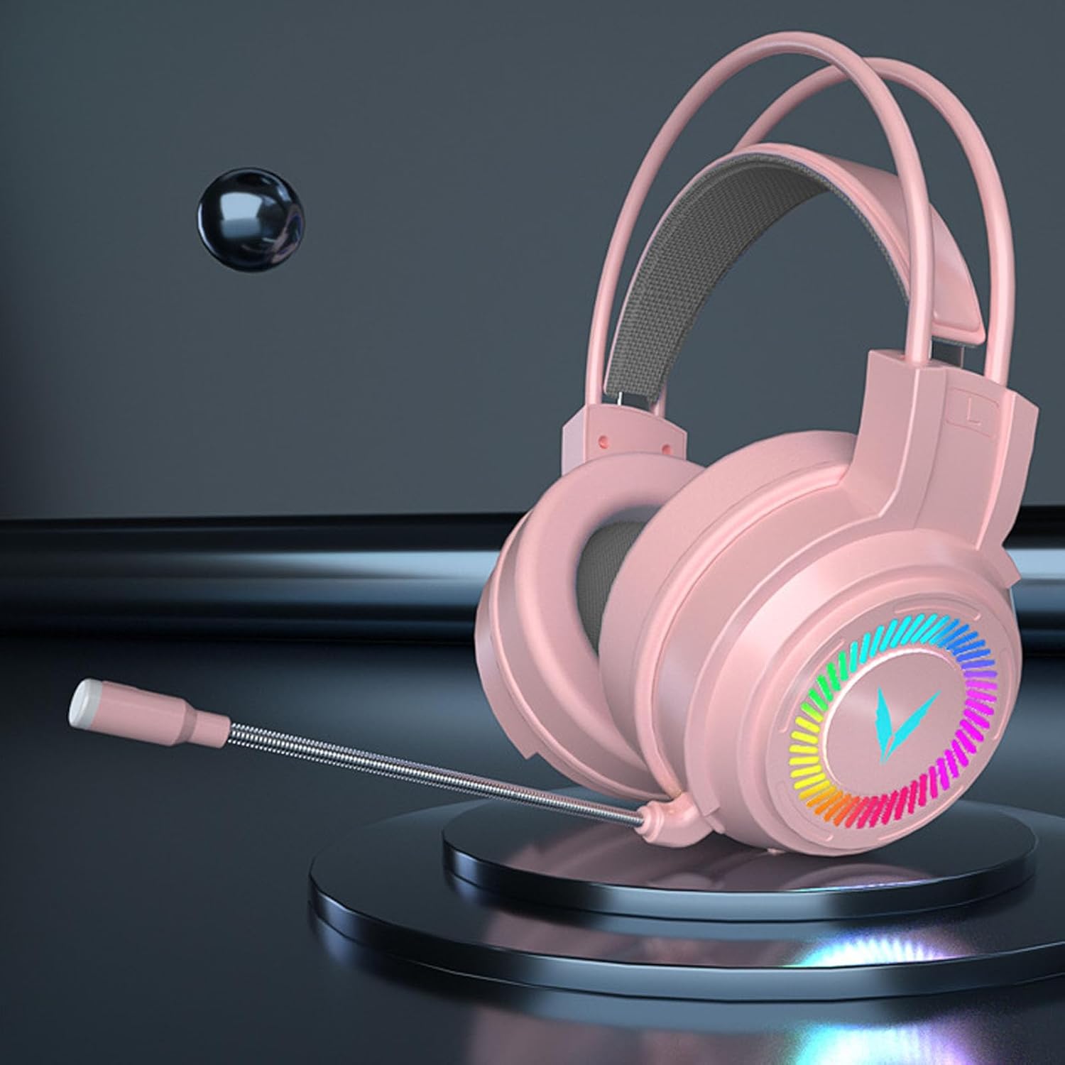 Auriculares rosado para Juegos con Orejas de Gato