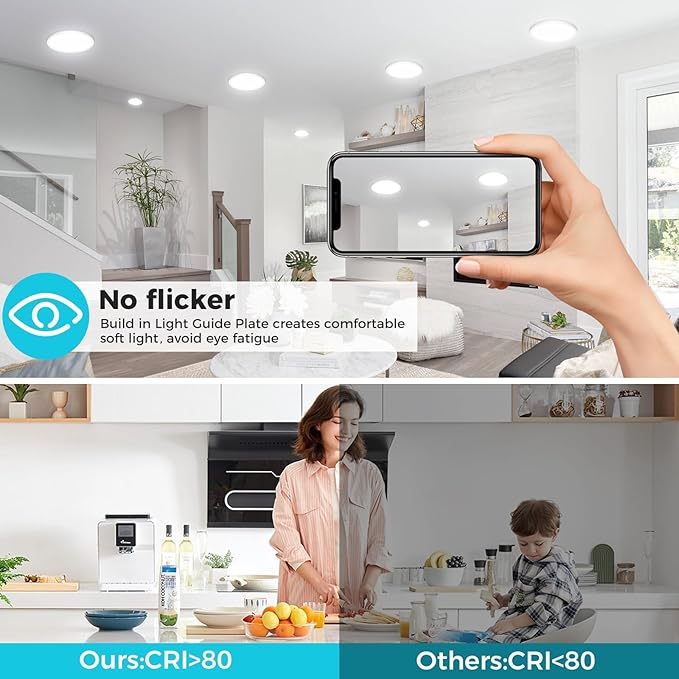 (4) Luz led de Techo Para Baño, Pasillo, Cocina, oficina