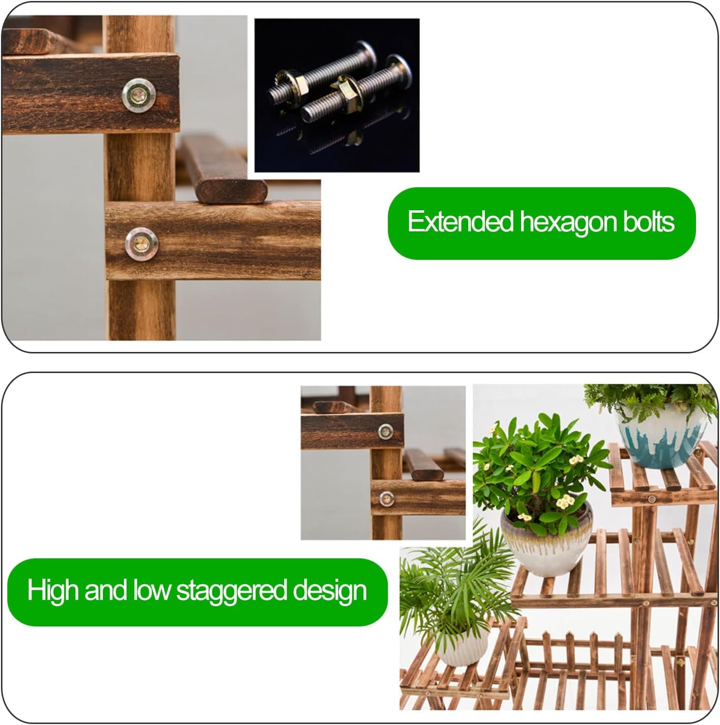 Estantería de jardín con molino de viento 100% madera de eucalipto  106 x 25 x 95 cm