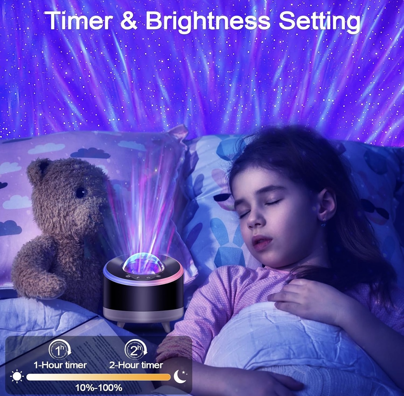 Proyector LED de Galaxy y cielo estrellado con altavoz Bluetooth