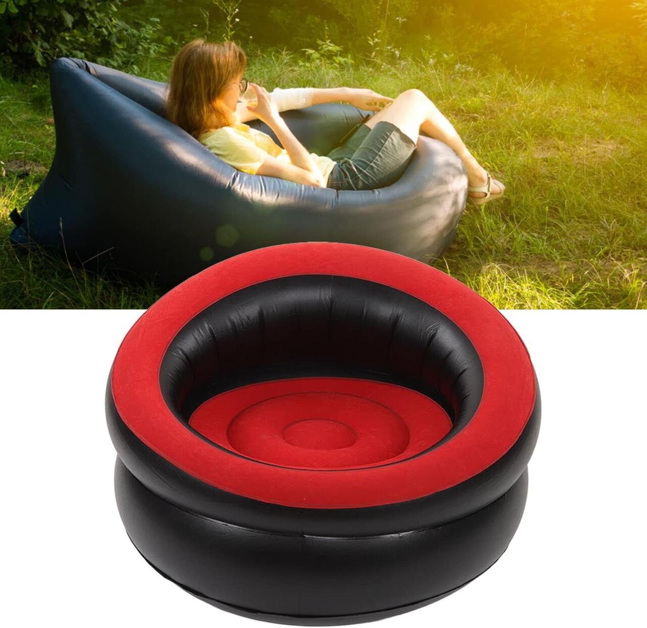 Sillón inflable, Colores: negro y gris