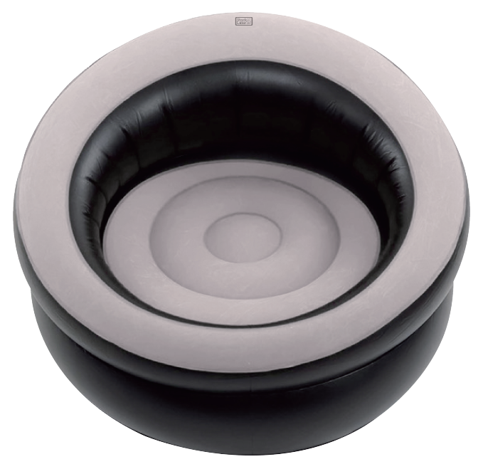 Sillón inflable, Colores: negro y gris