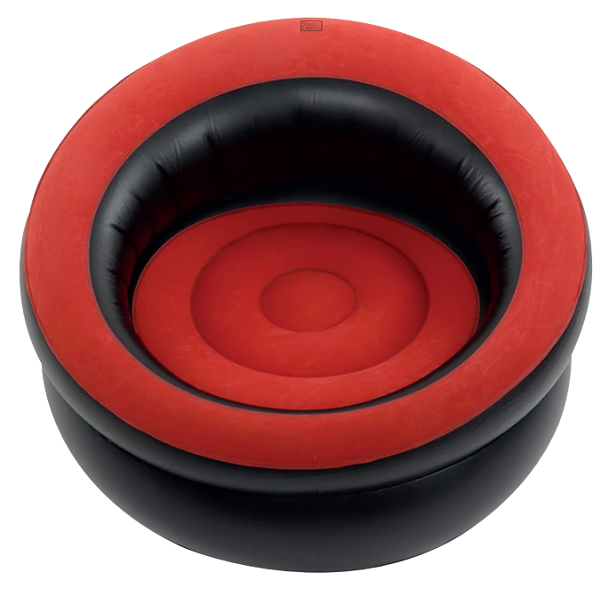 Sillón inflable, Colores: negro y gris