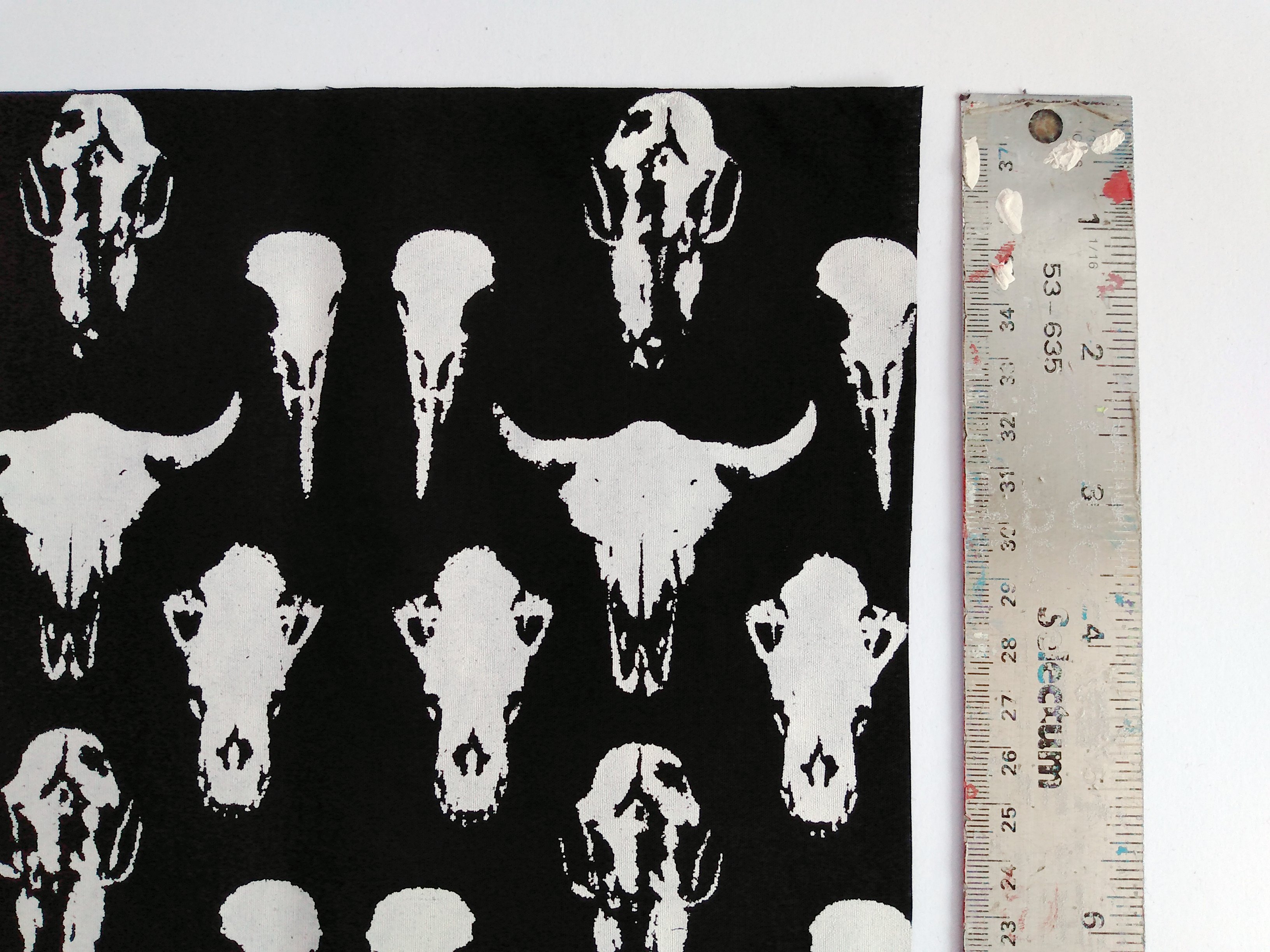 Animal Skulls Screenprinted Fabric