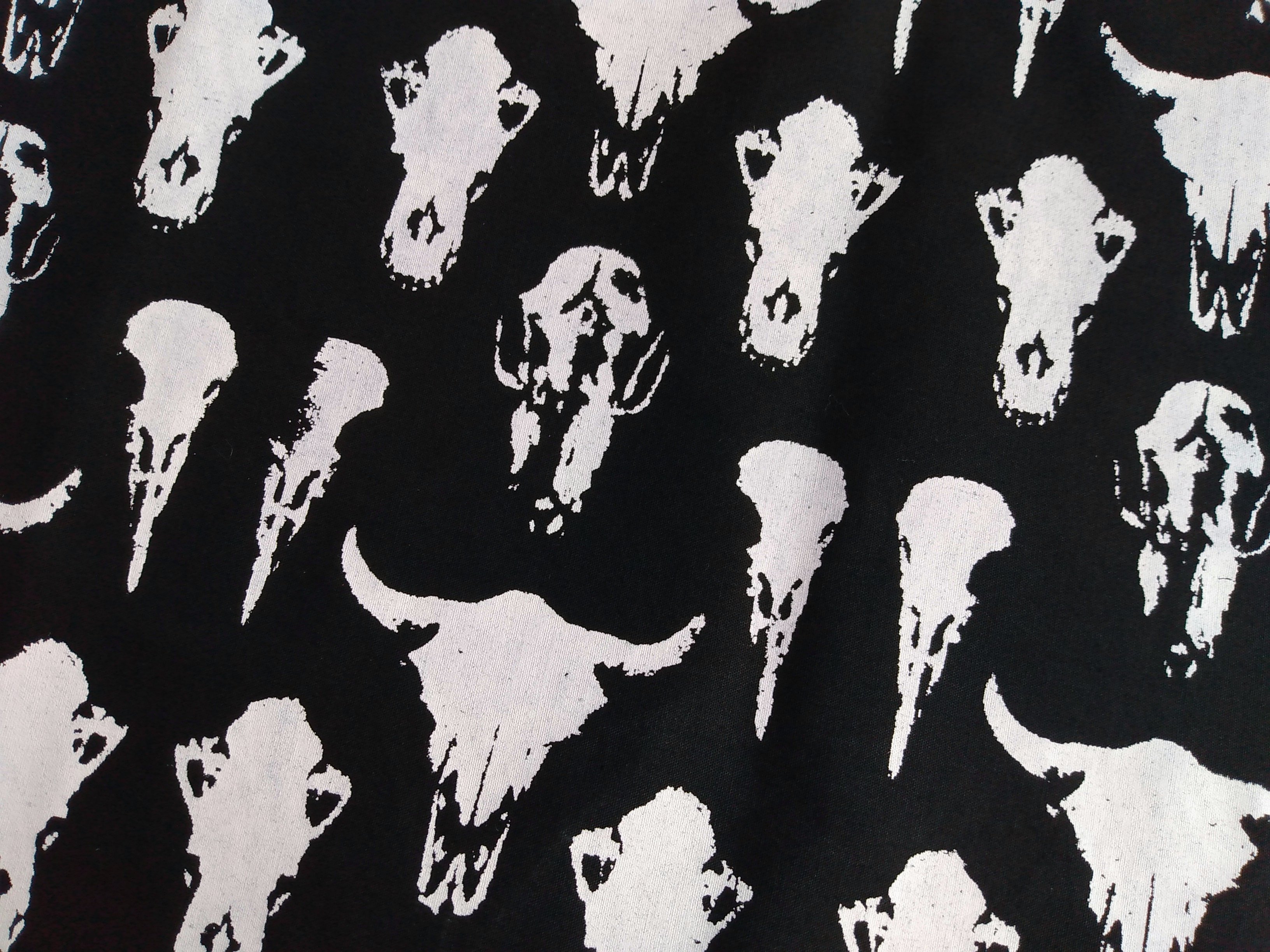 Animal Skulls Screenprinted Fabric