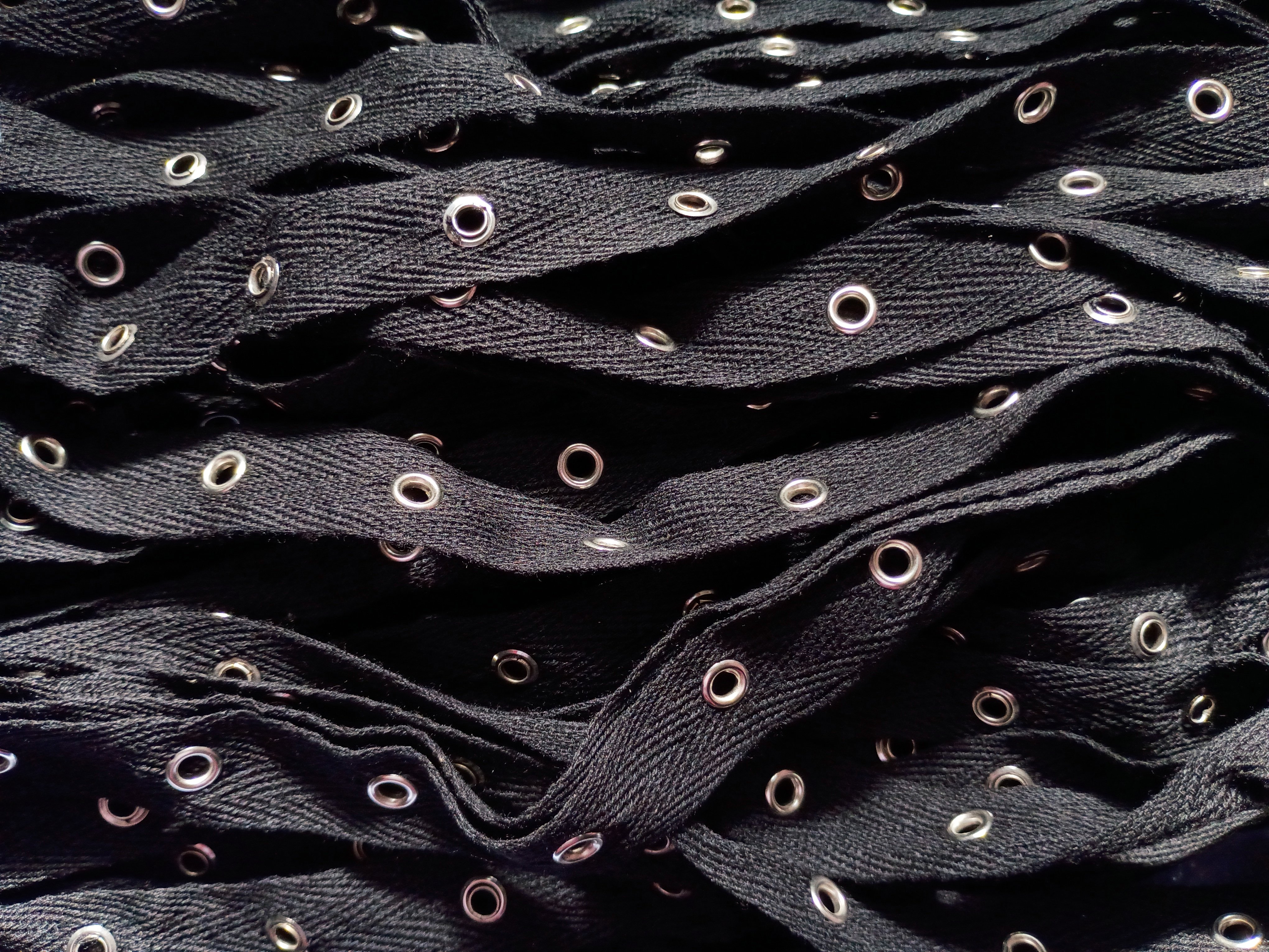2cm Black Grommet Tape for Punk Goth Alternative Clothing