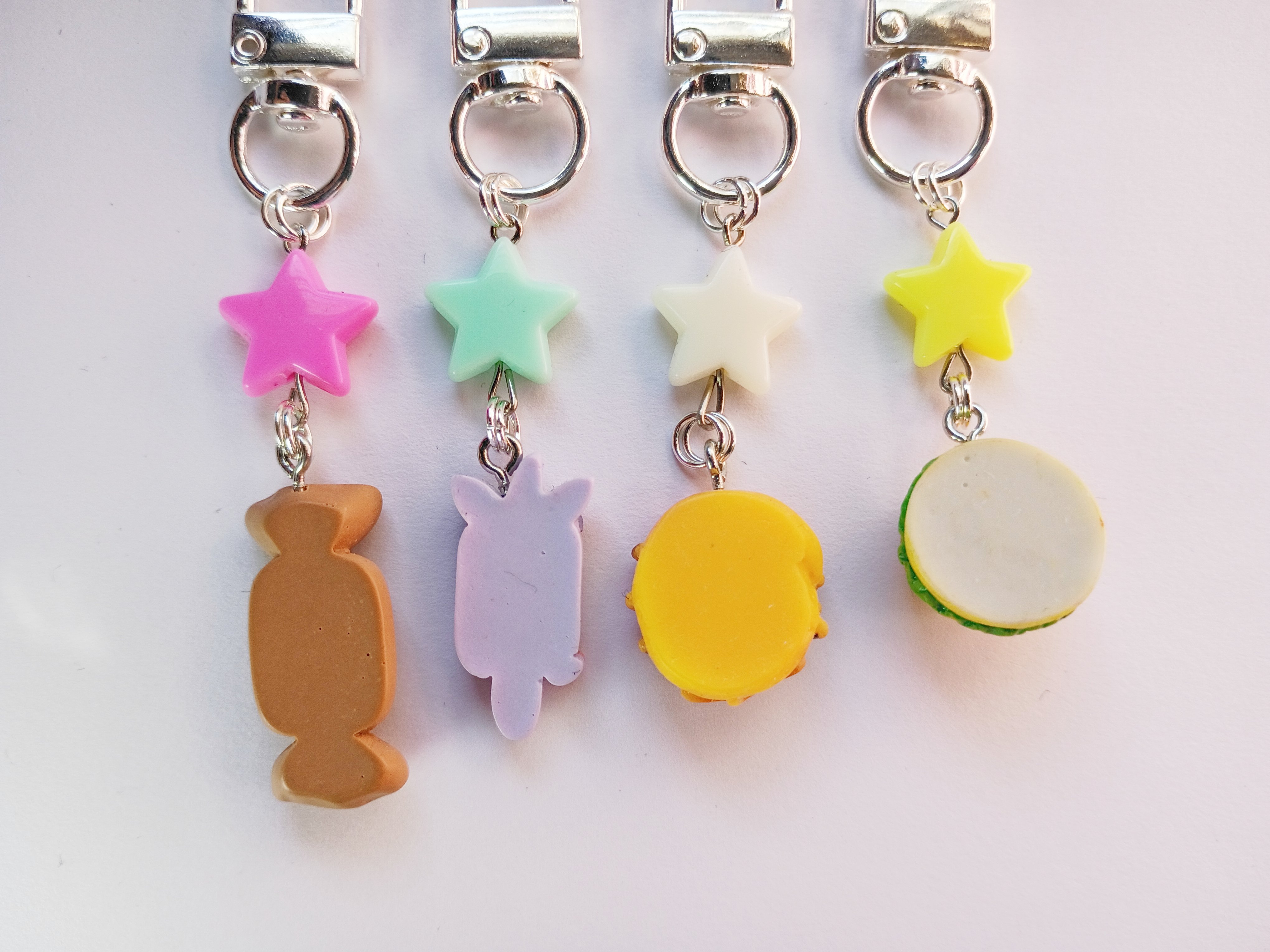 Kawaii Food Zipper Pulls with charms for jackets, vests, bags