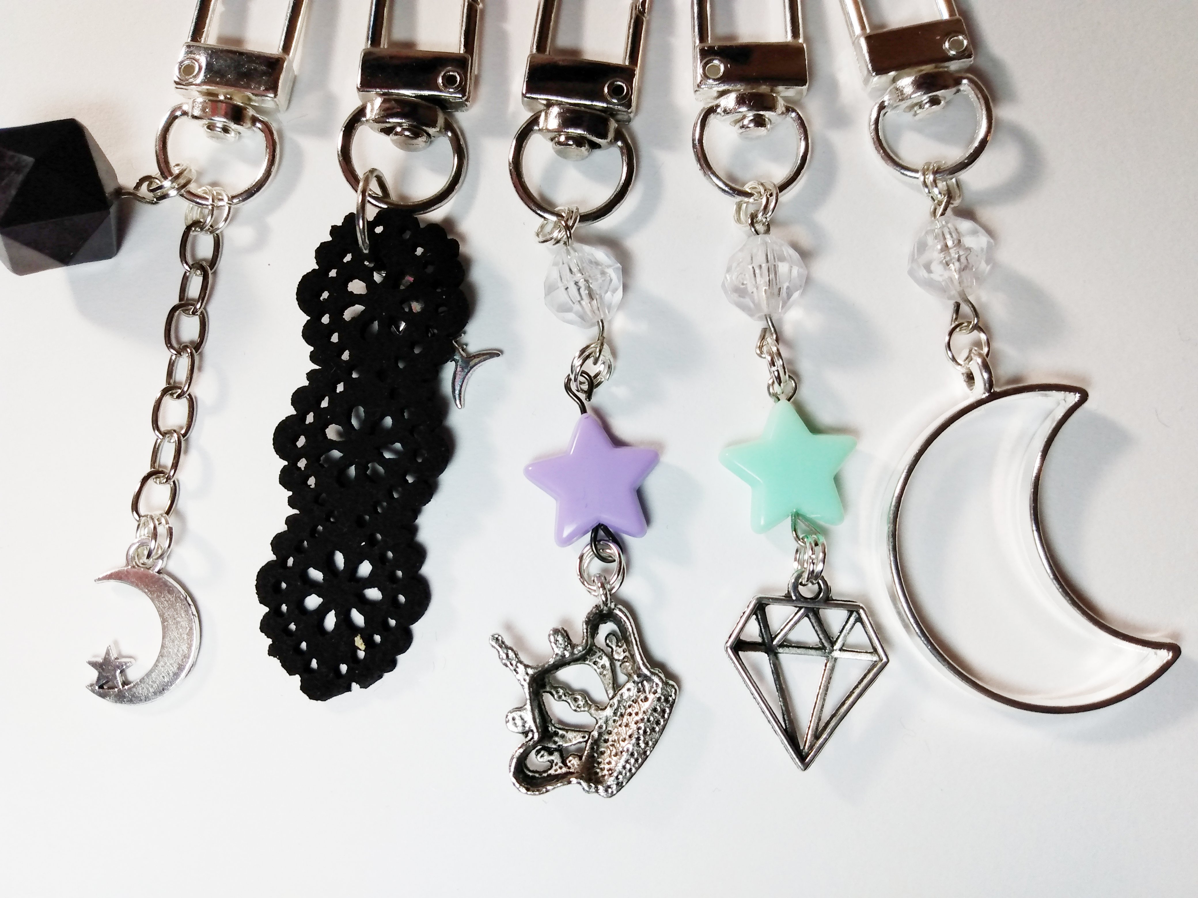 Kawaii Zipper Pulls with charms for jackets, vests, bags
