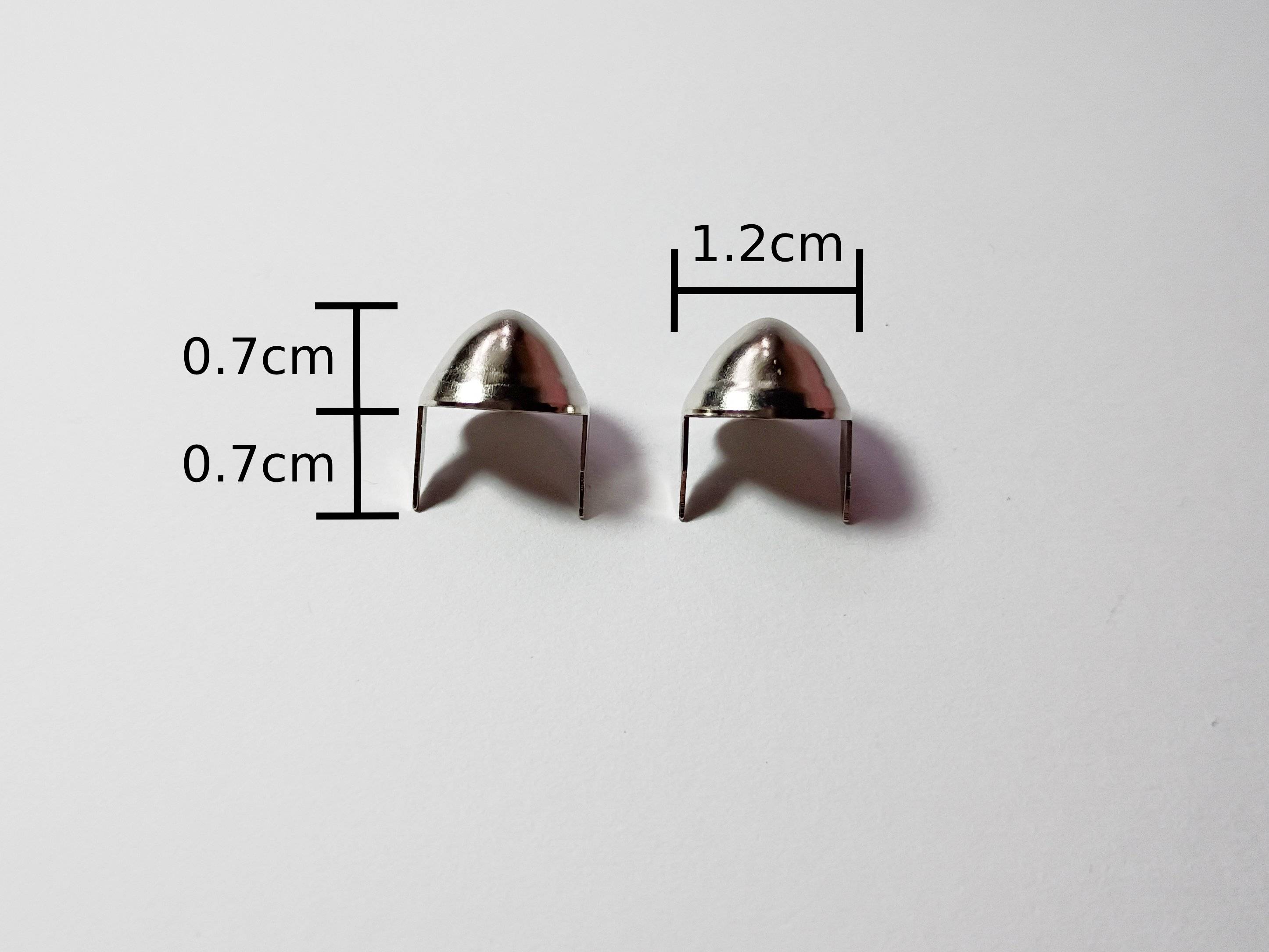 1.2cm Rounded Spikes Silver Studs