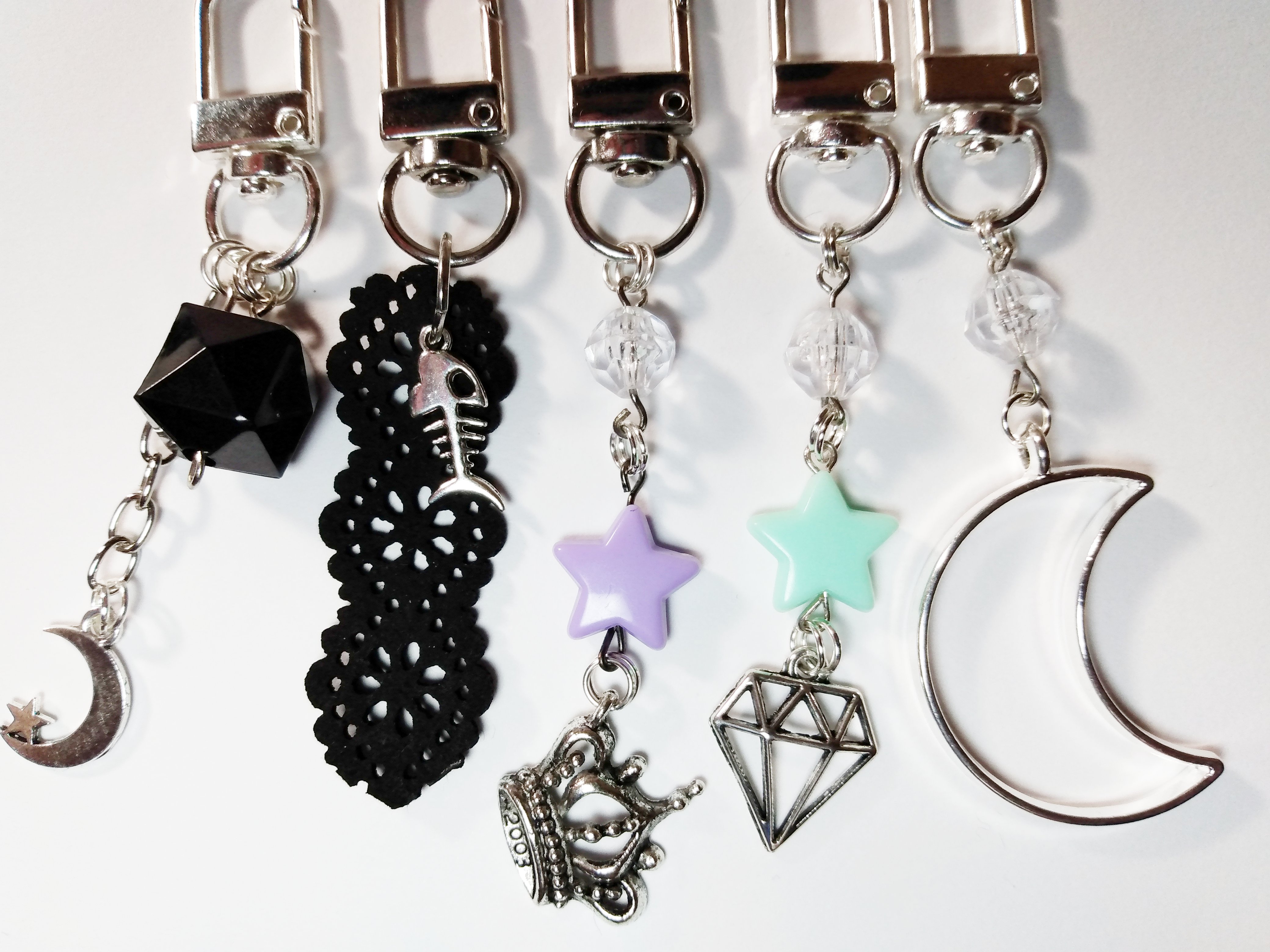 Kawaii Zipper Pulls with charms for jackets, vests, bags
