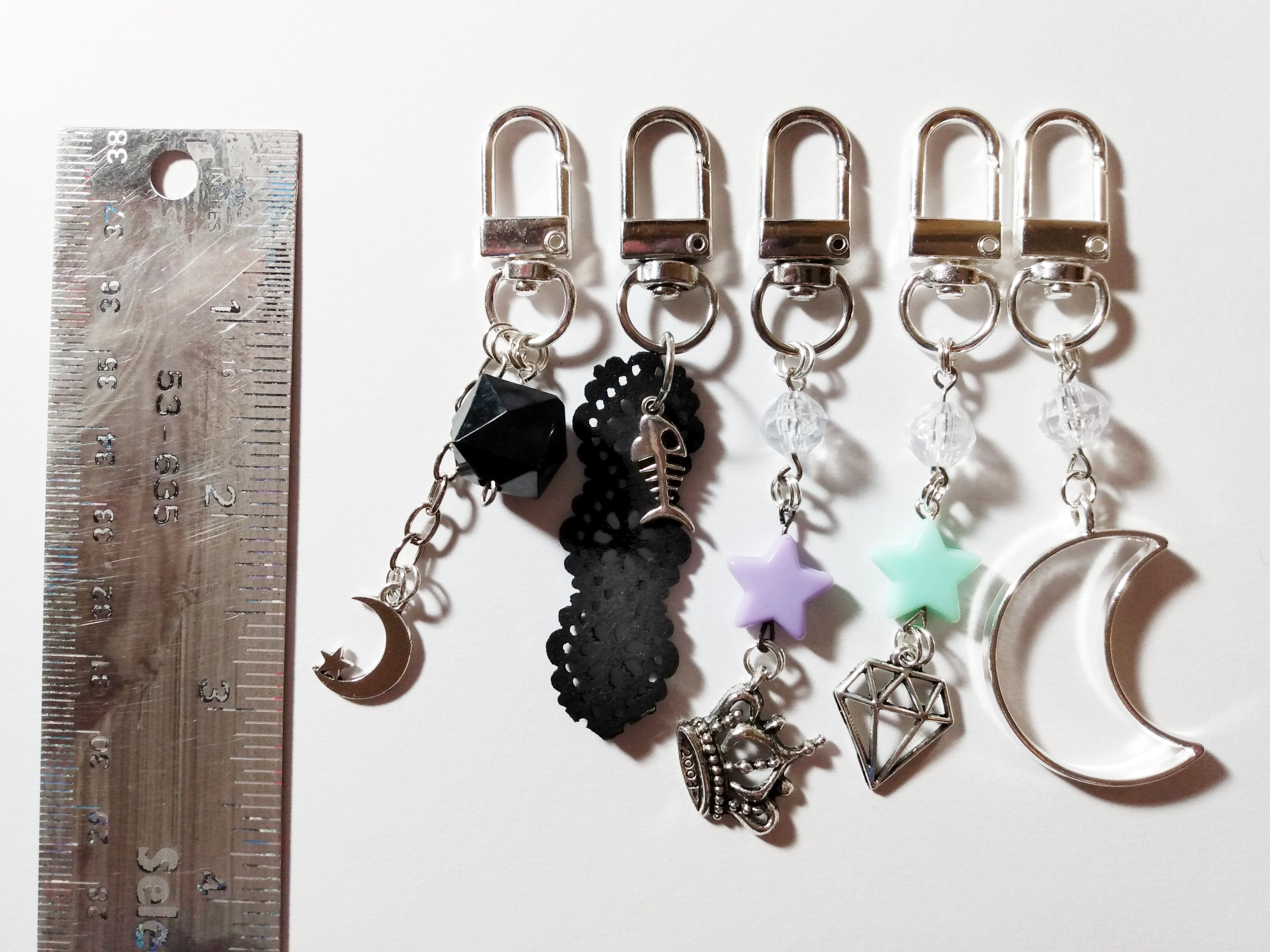 Kawaii Zipper Pulls with charms for jackets, vests, bags