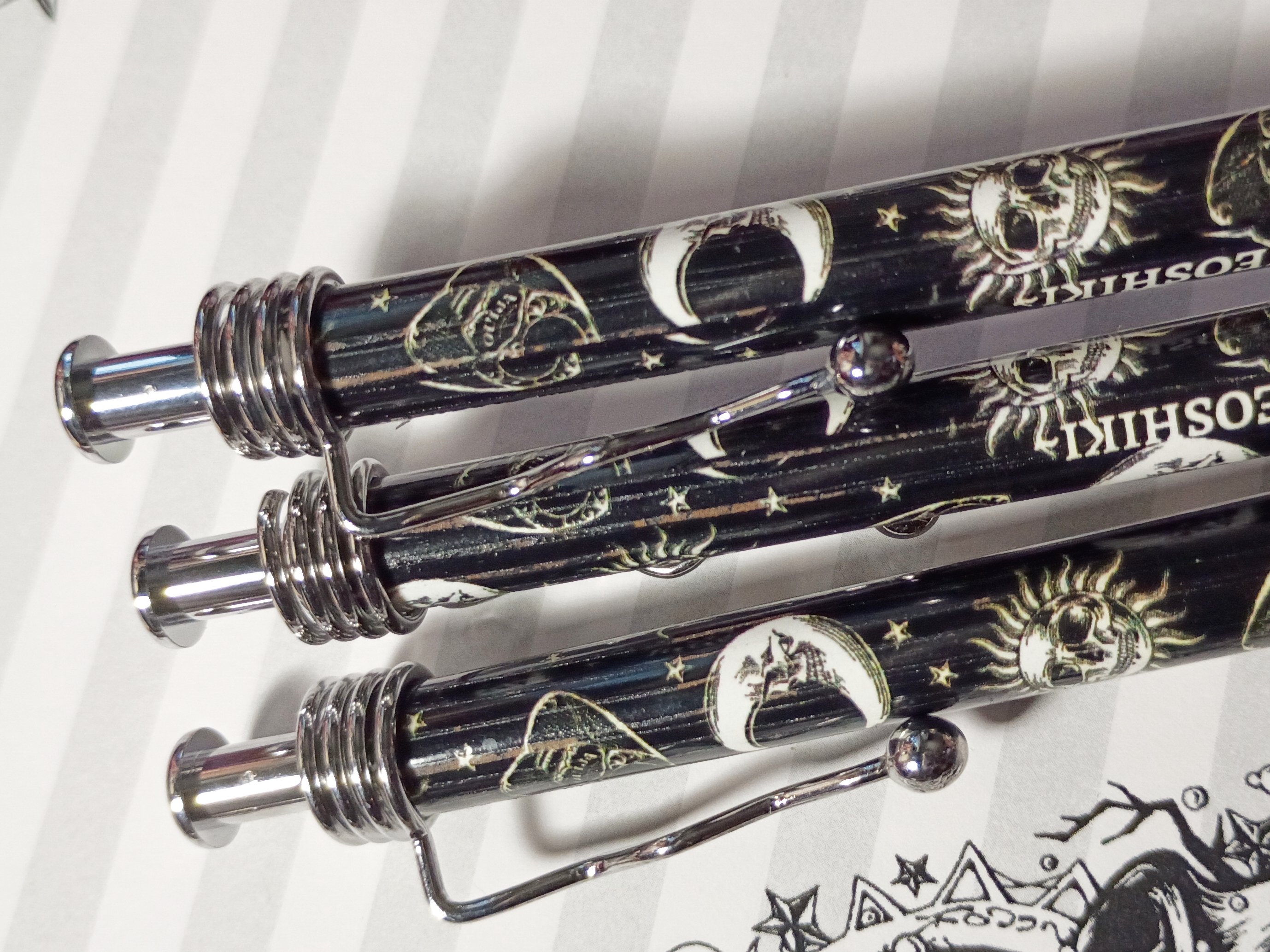 Hallow's Eve Ouija & Sun Moon Skulls Pens (IMPERFECTS version)