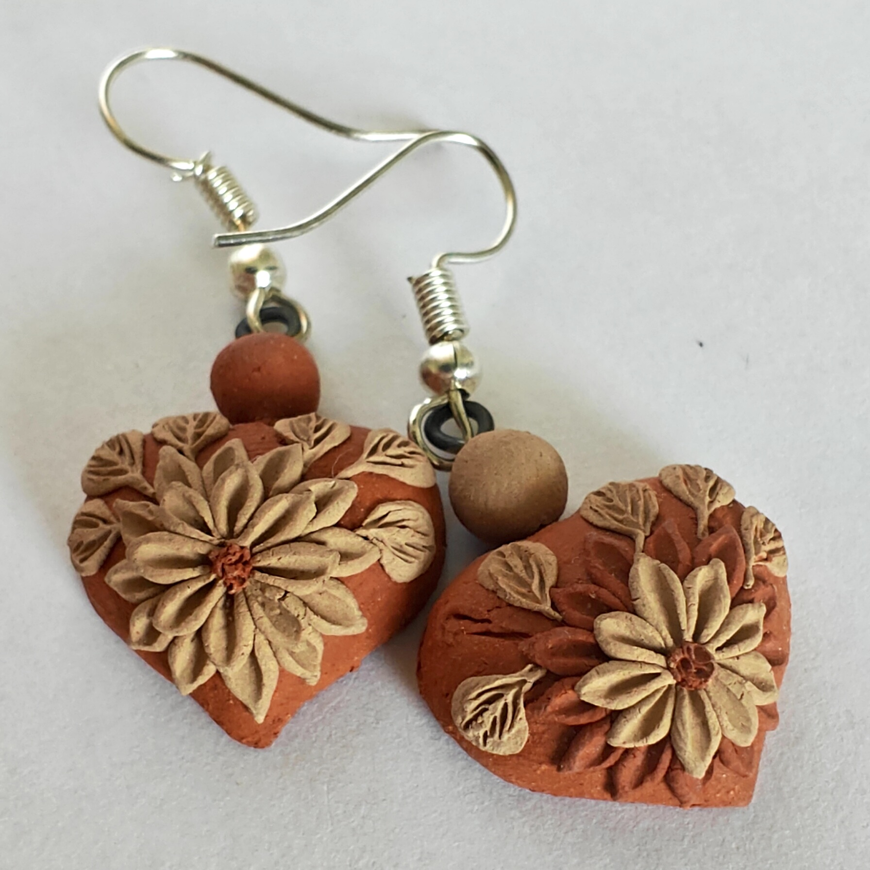 Boucles d'oreille - Coeur d'Argile