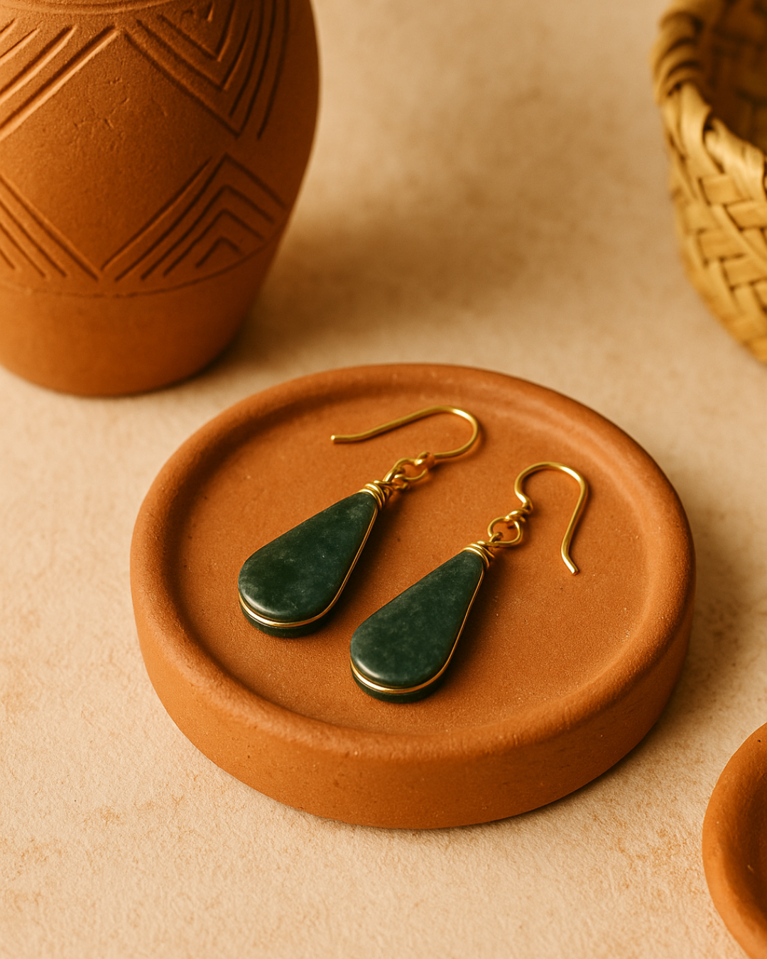 Boucles d'oreilles en Jade