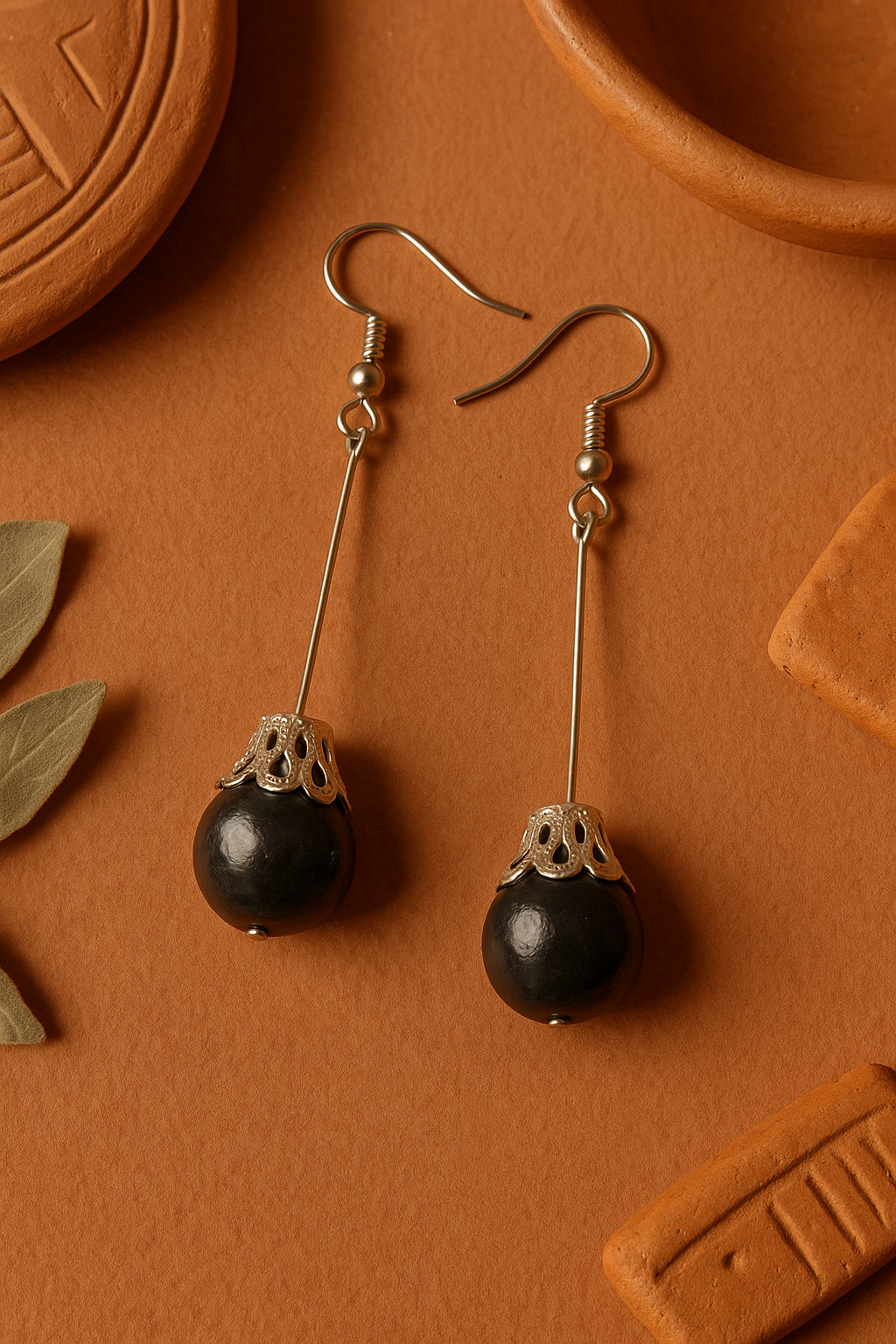Boucles d'oreille en Argile noire