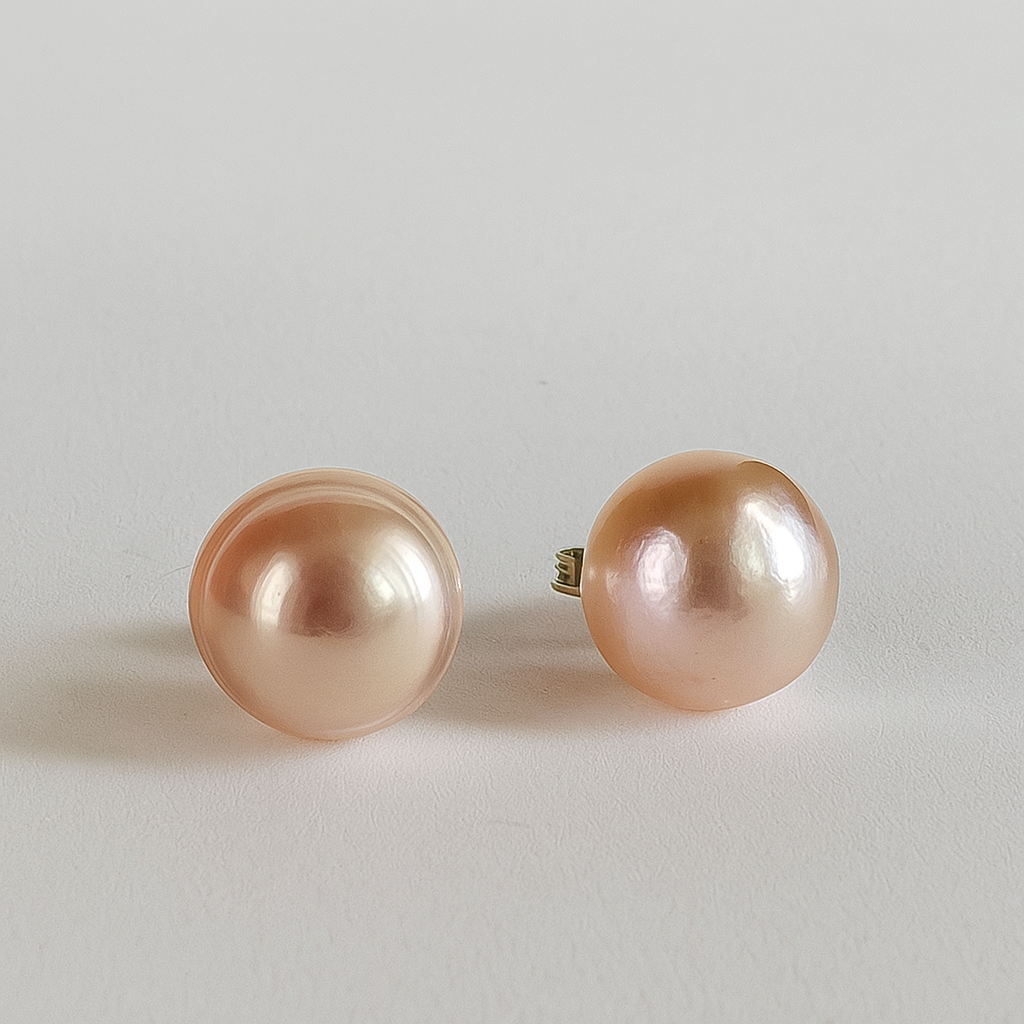 Boucles d'oreille - Perles roses naturelles