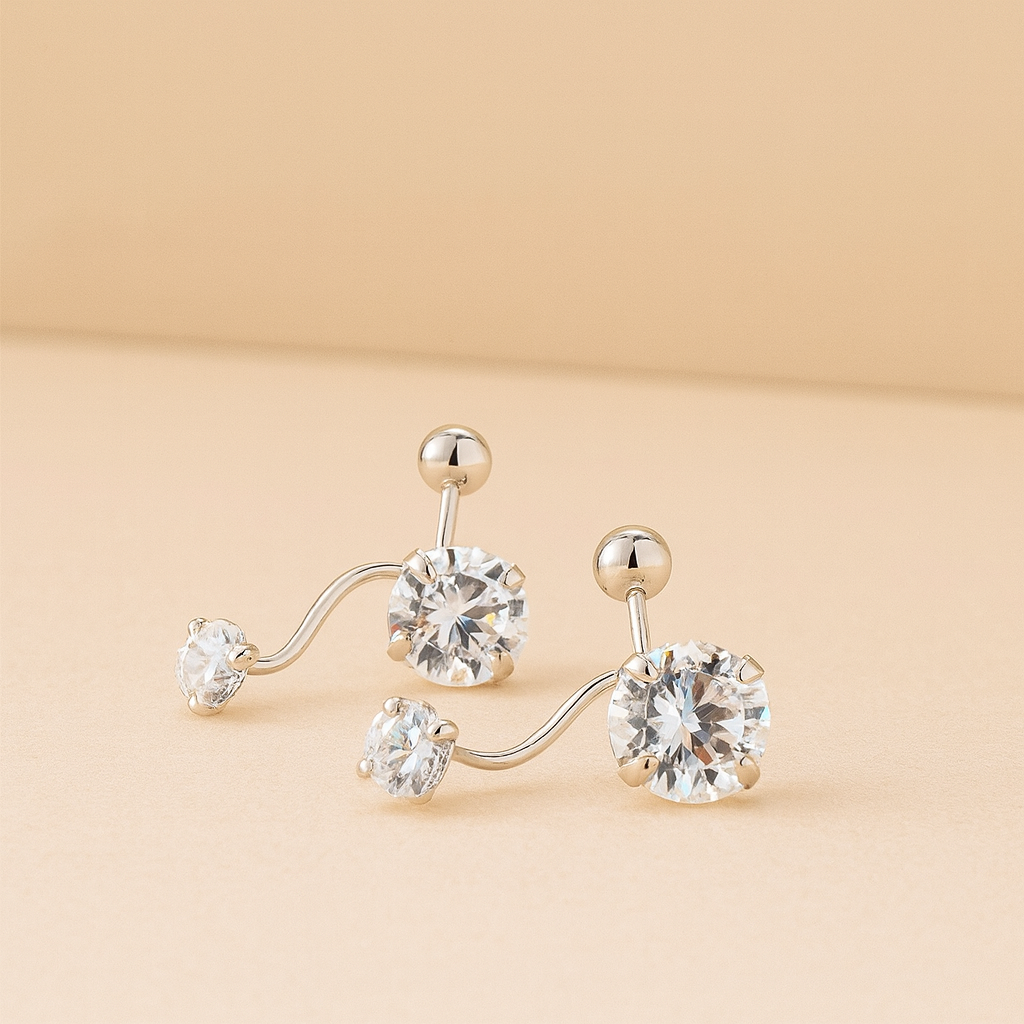 Clou d'oreille Zirconia et argent