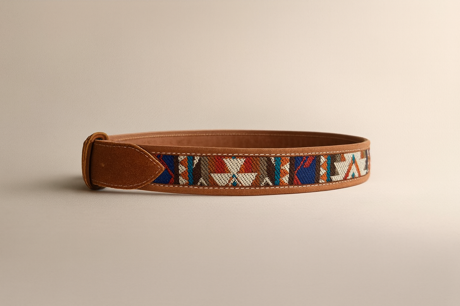 Ceinture tressée en cuir