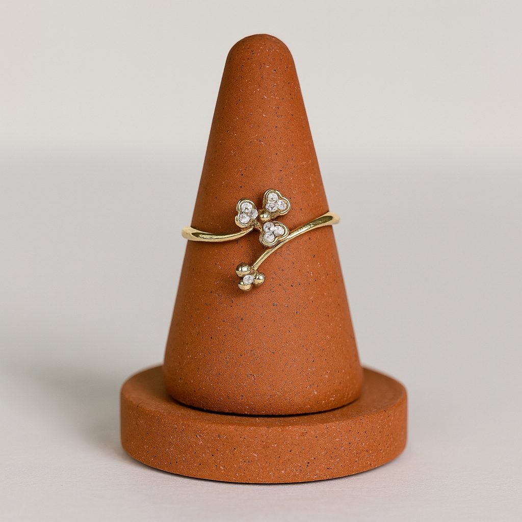 Bague ajustable en Argent - Fleur