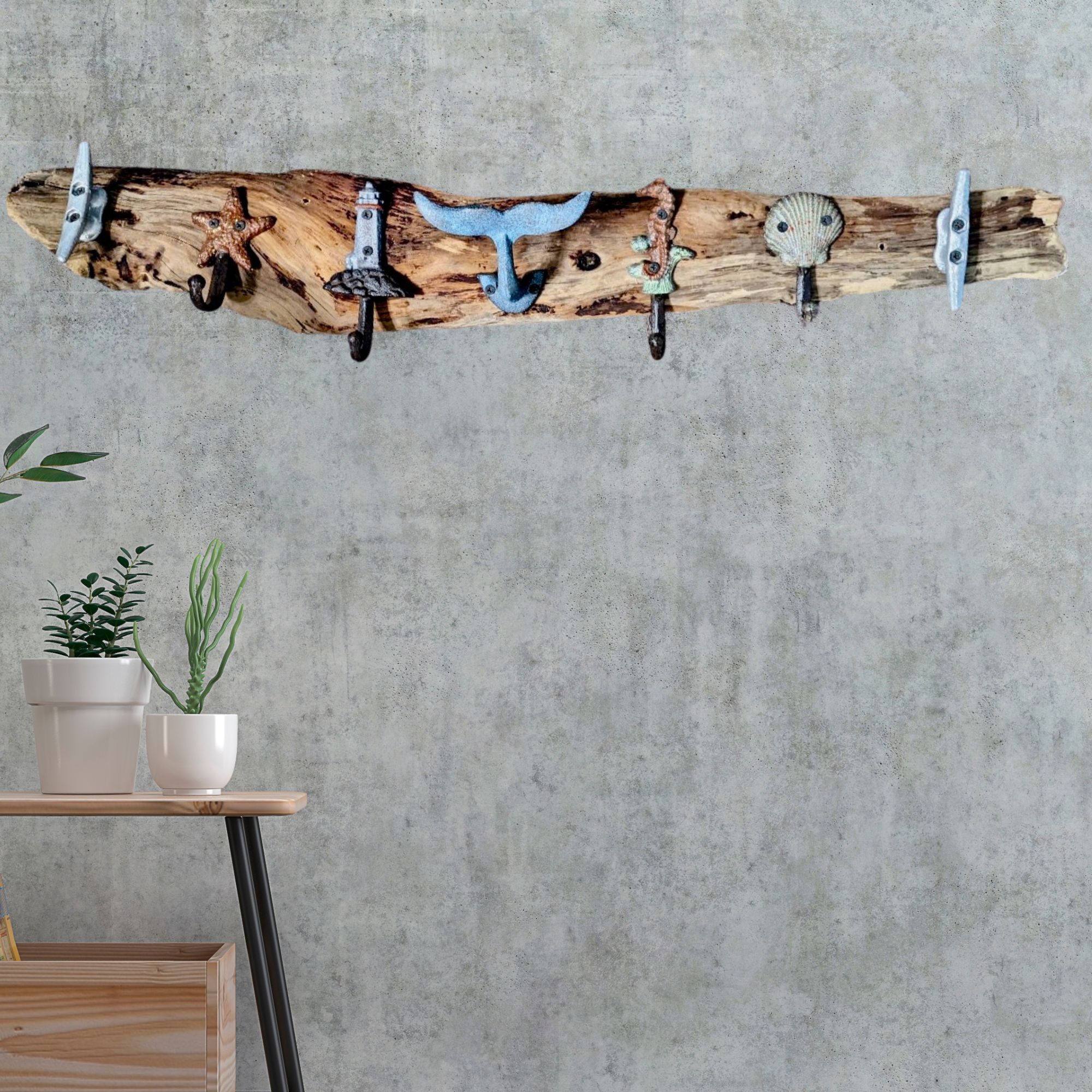 Rustic Driftwood Wall Hook Rack