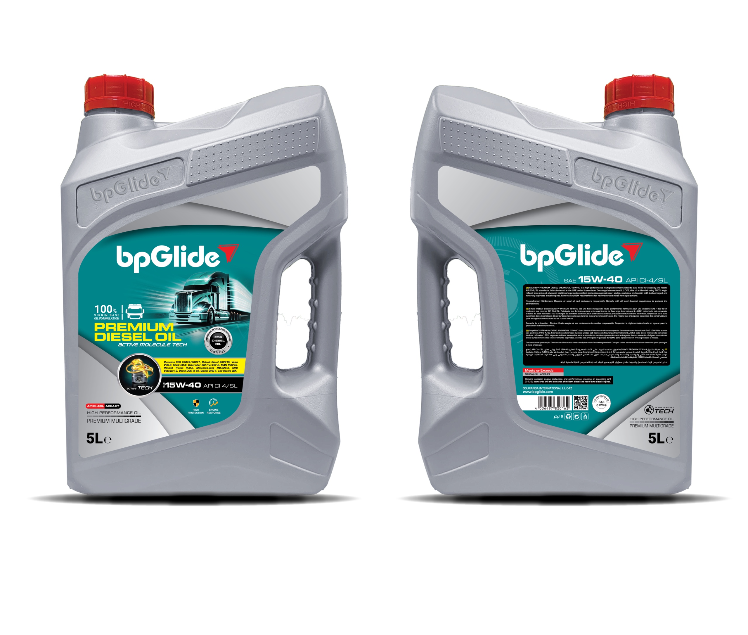 bpGlide™ Premium Diesel Engine Oil SAE 15W-40 CI-4/SL - 4 X 5L