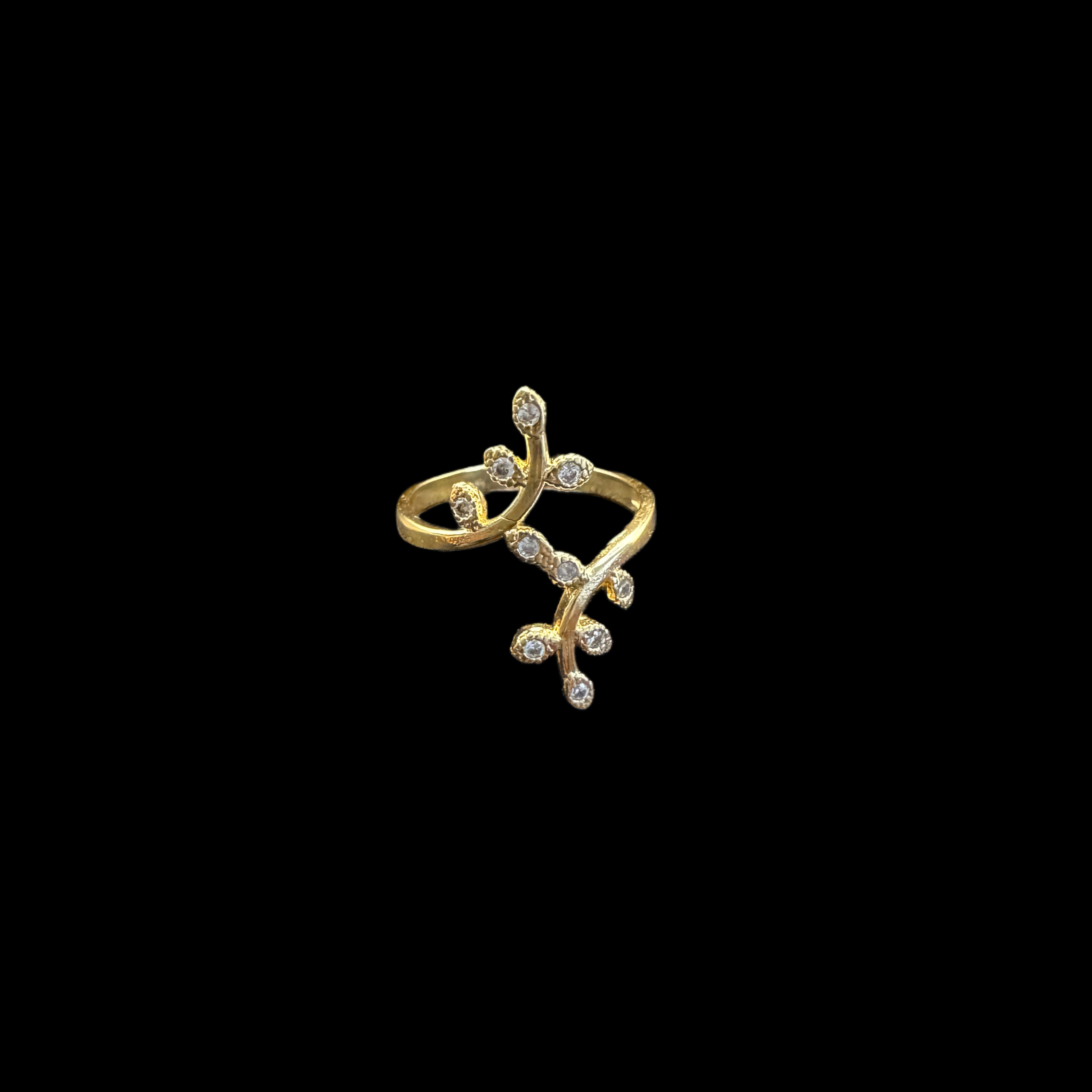 Gold Floral Branch Ring