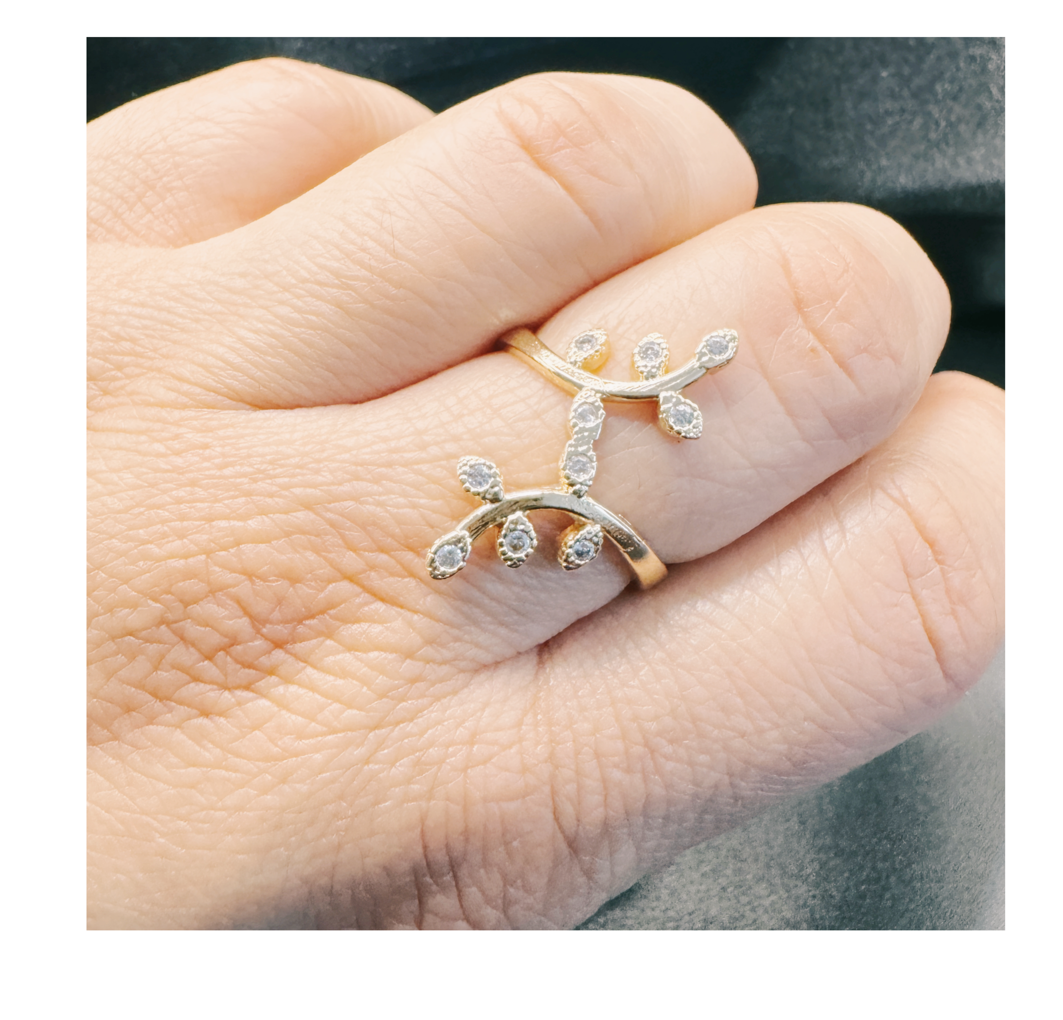 Gold Floral Branch Ring