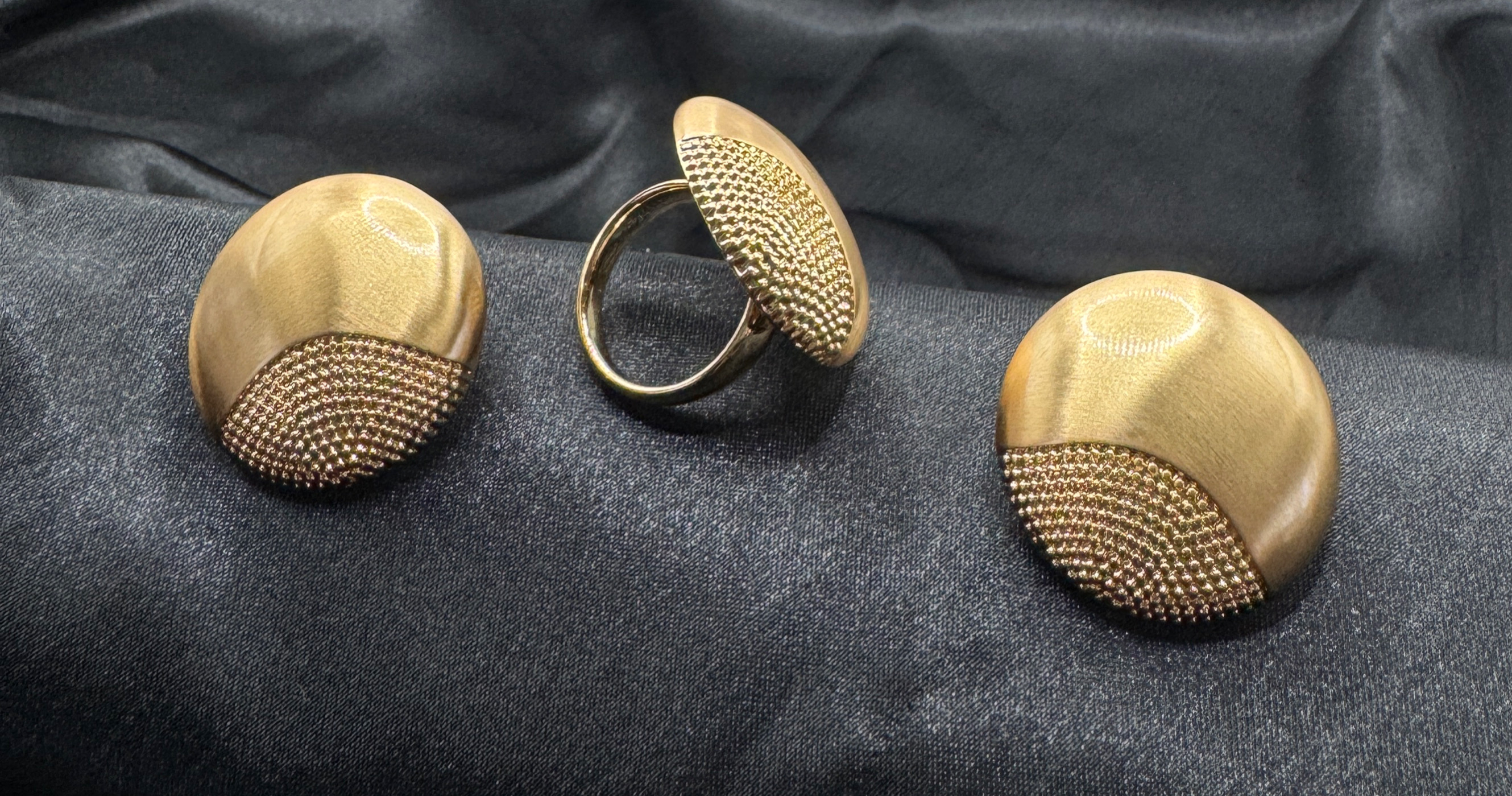 Elegant Gold Earrings and Ring Set