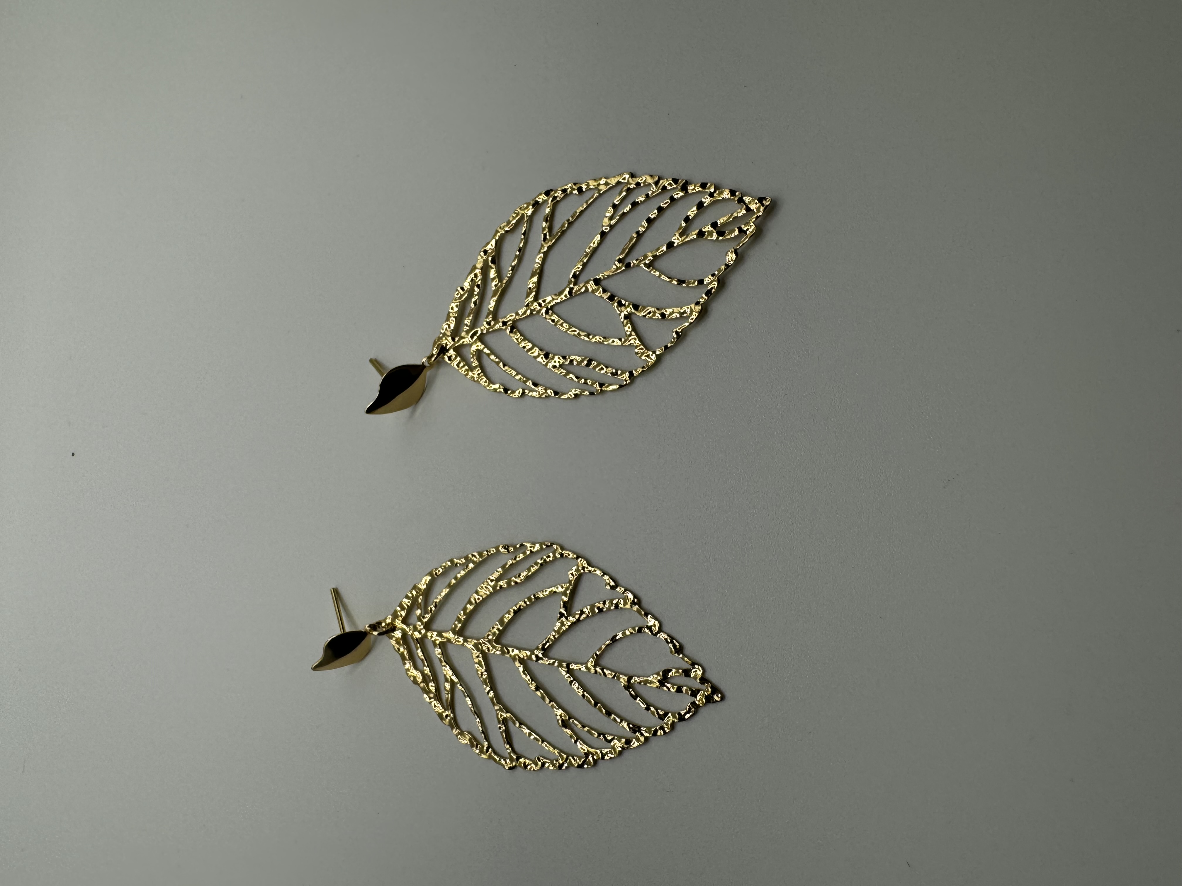 Gold Leaf-Shaped Earrings