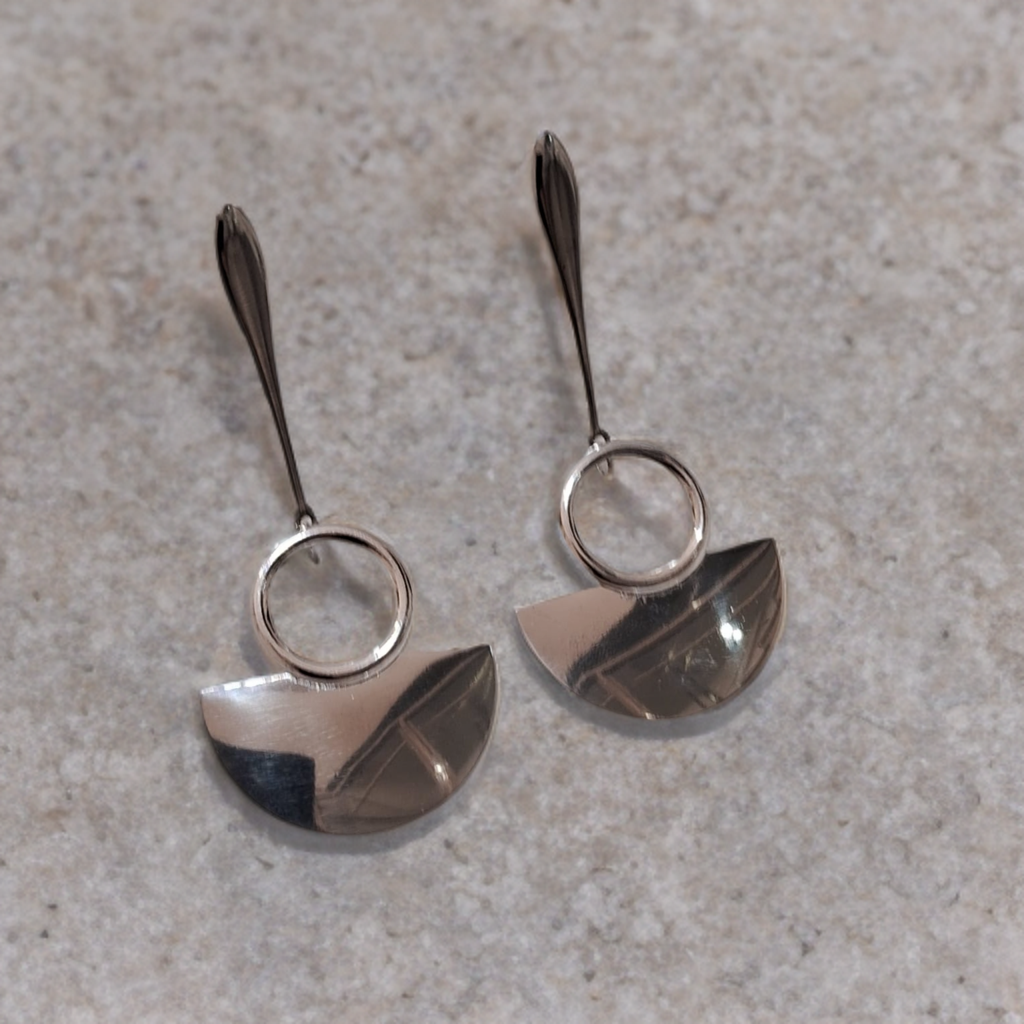 Silver Geometric Earrings