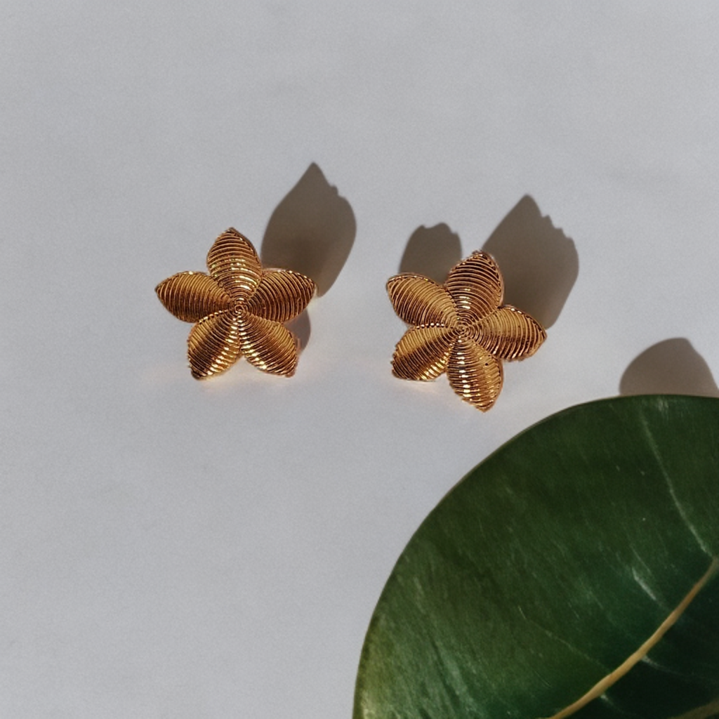Gold Flower Earrings