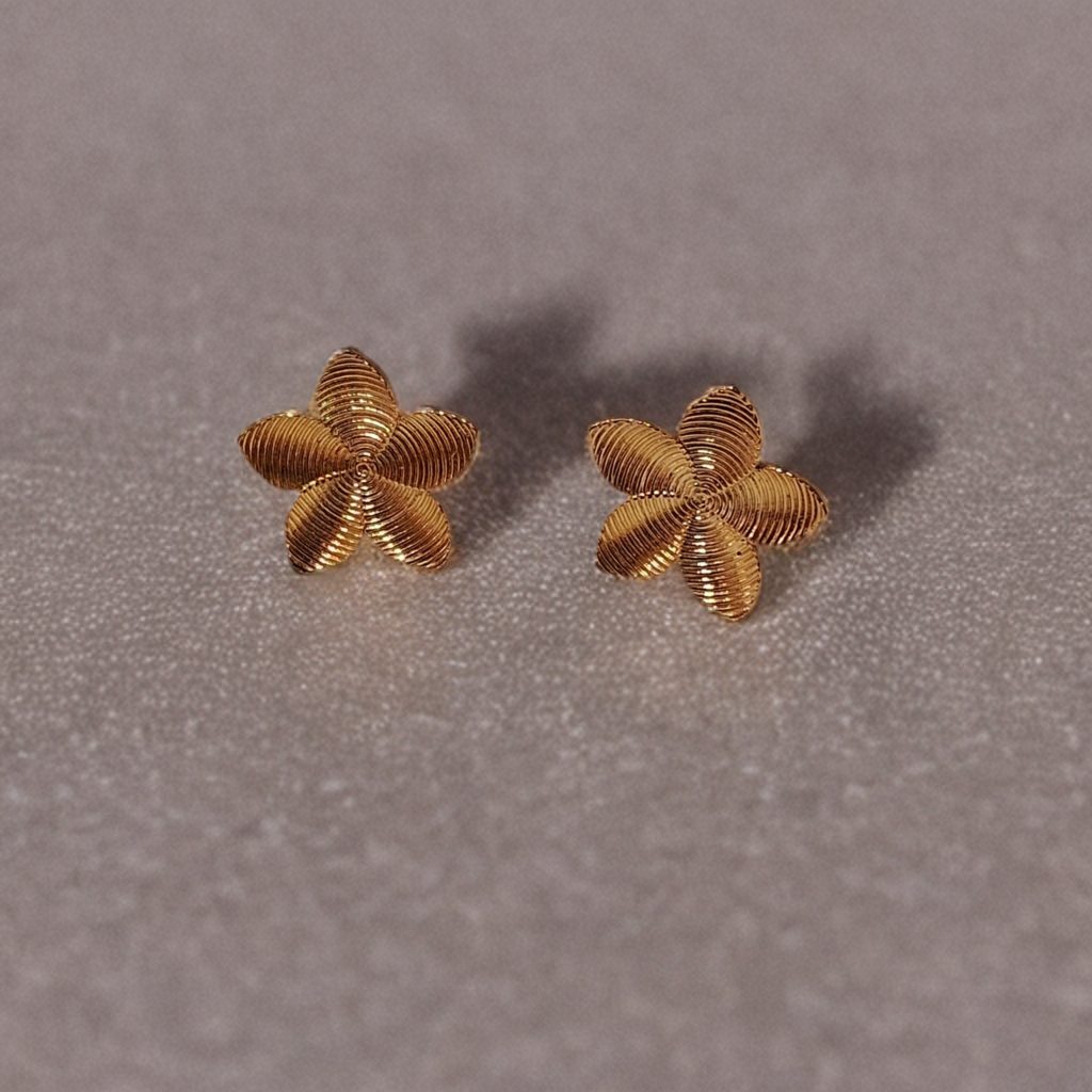 Gold Flower Earrings