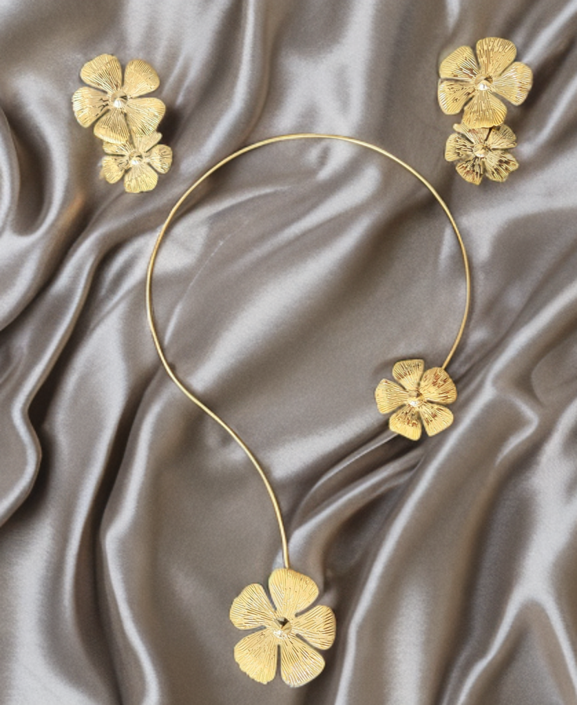 Gold Floral Jewelry Set