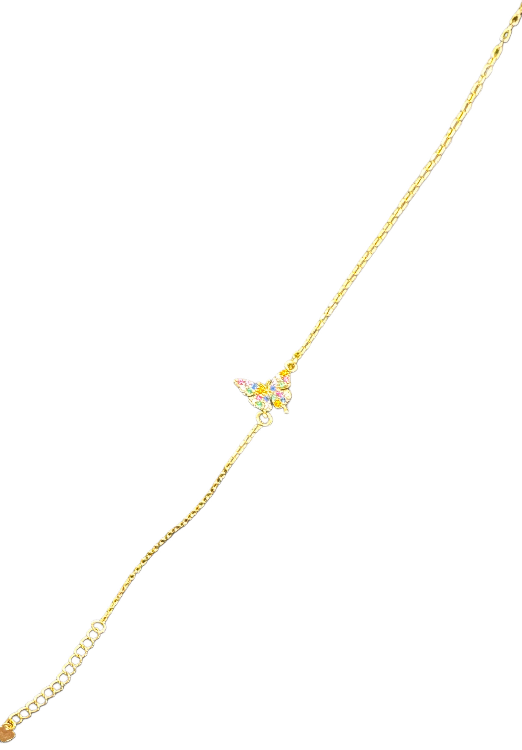 Gold Butterfly Pendant Bracelet