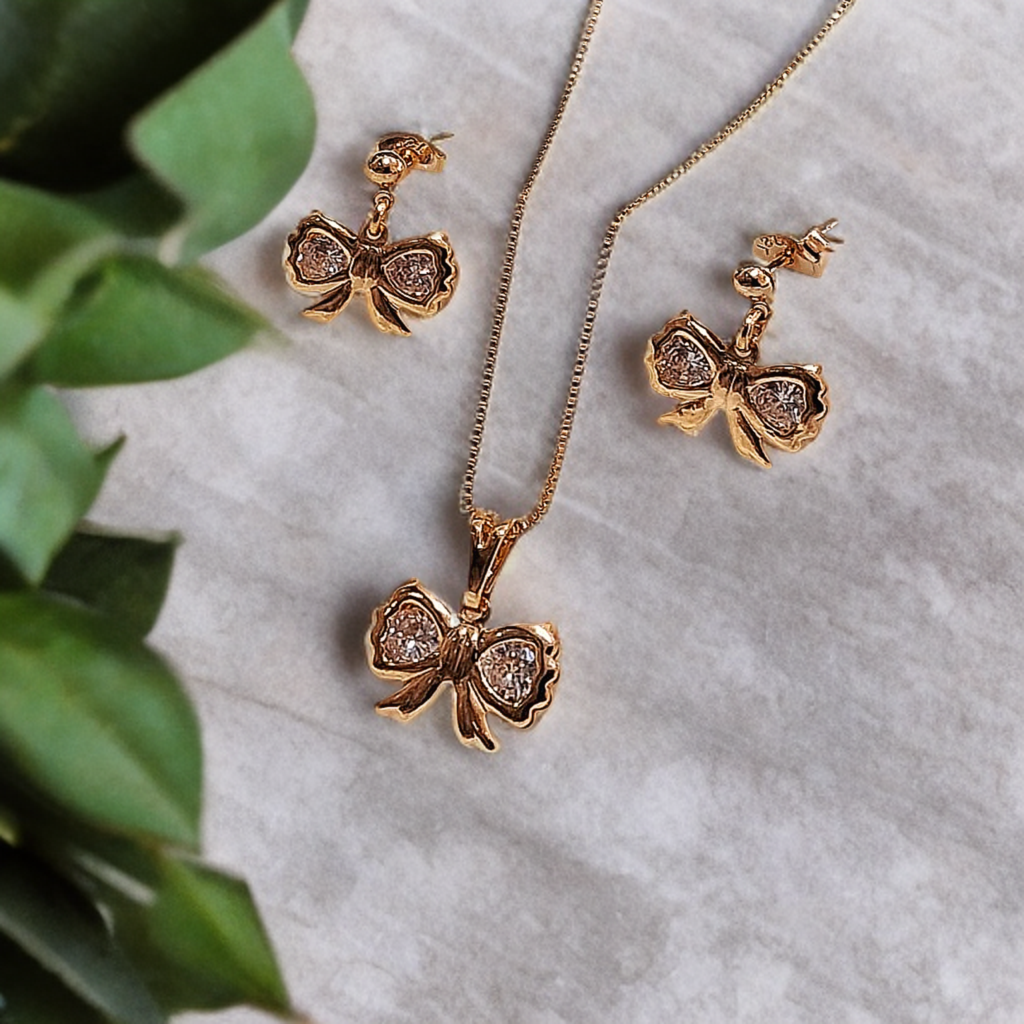 Golden Bow Jewelry Set