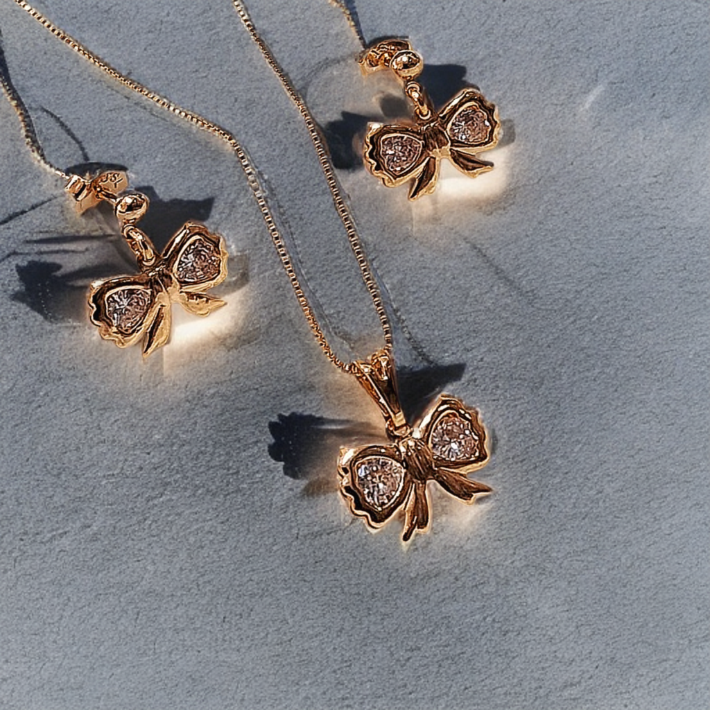 Golden Bow Jewelry Set