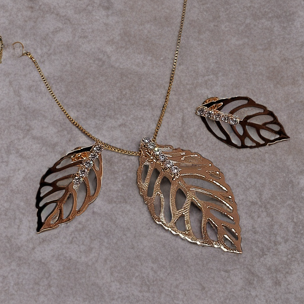 Gold Leaf Jewelry Set