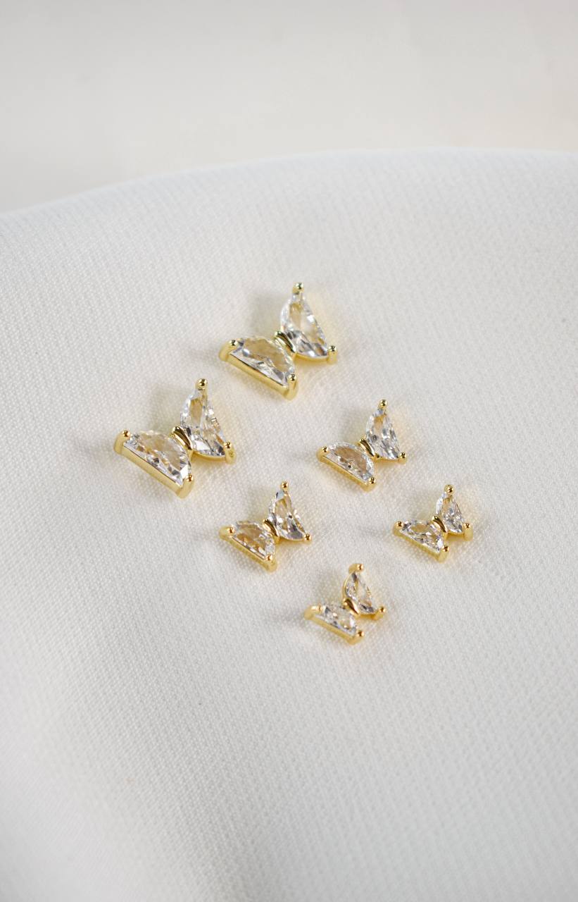 Gold and Diamond Butterfly Earrings