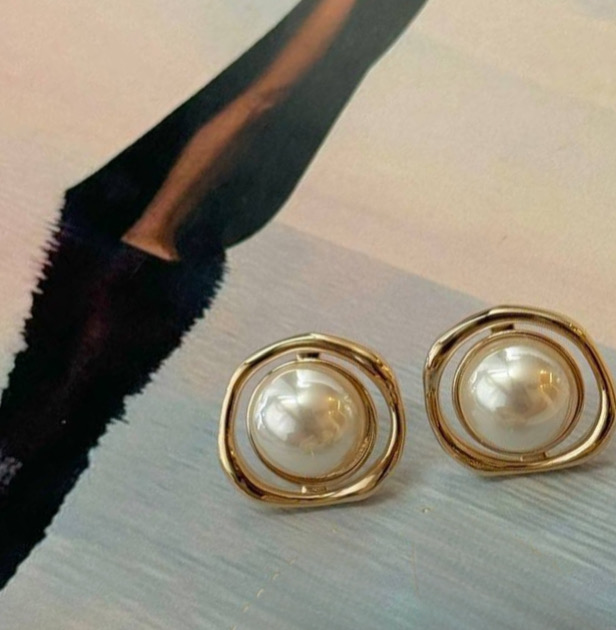 Gold and Pearl Earrings