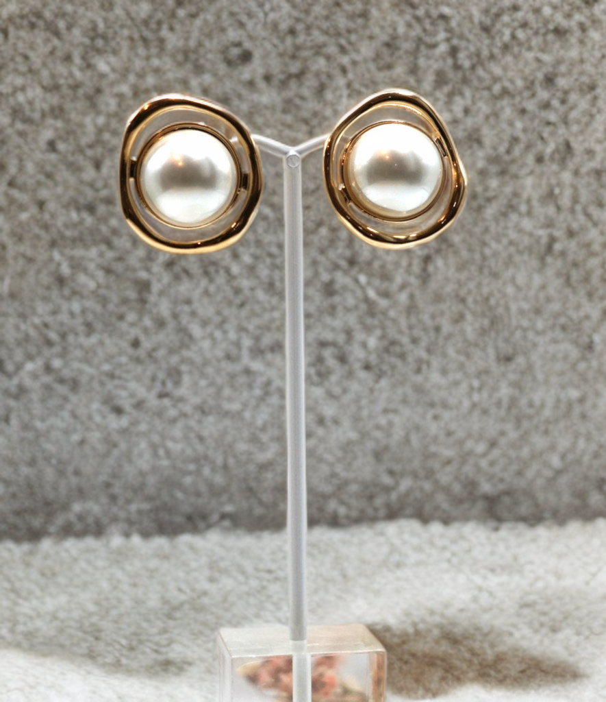 Gold and Pearl Earrings