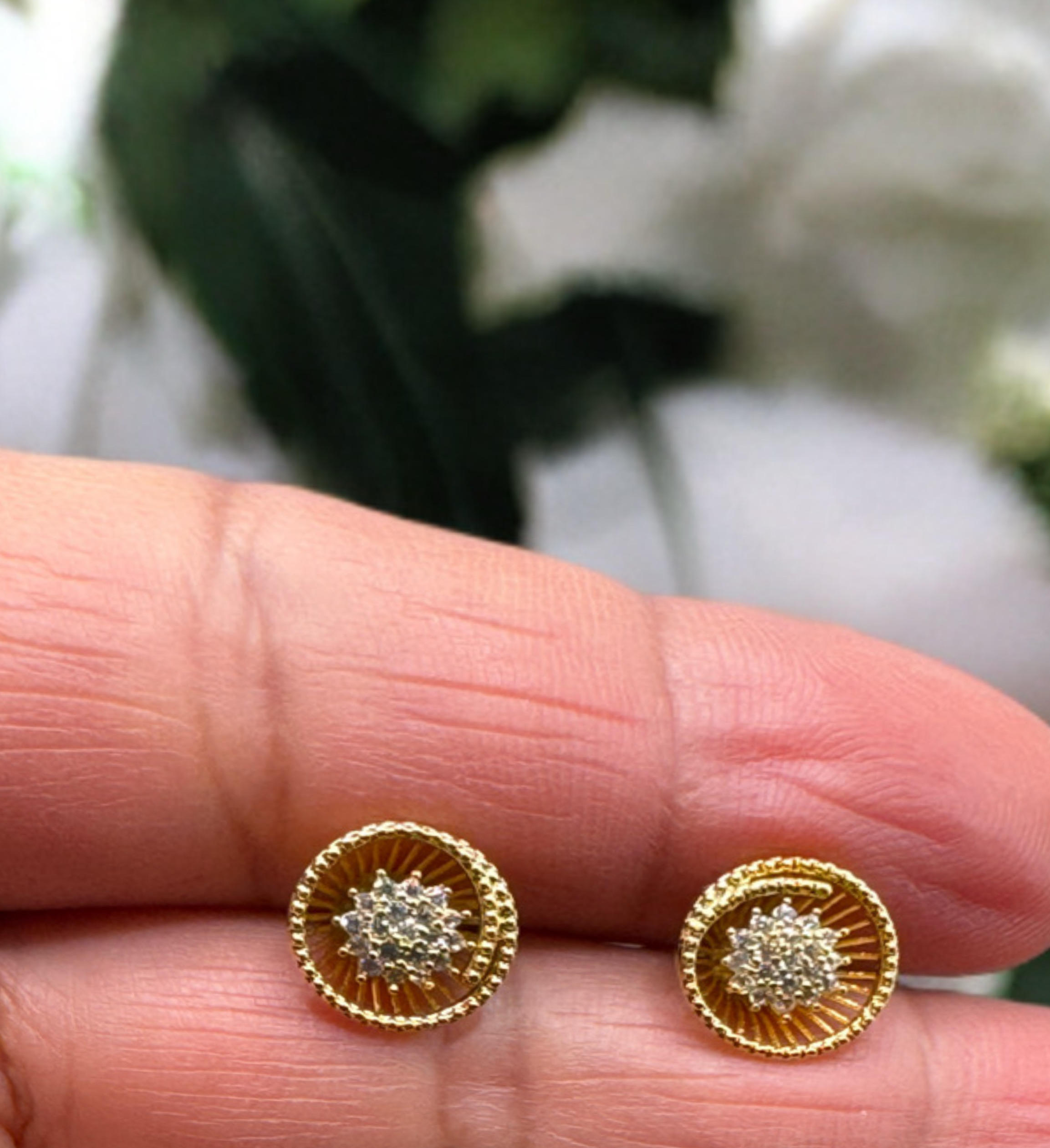 Gold Filled and  Zinconia Earrings