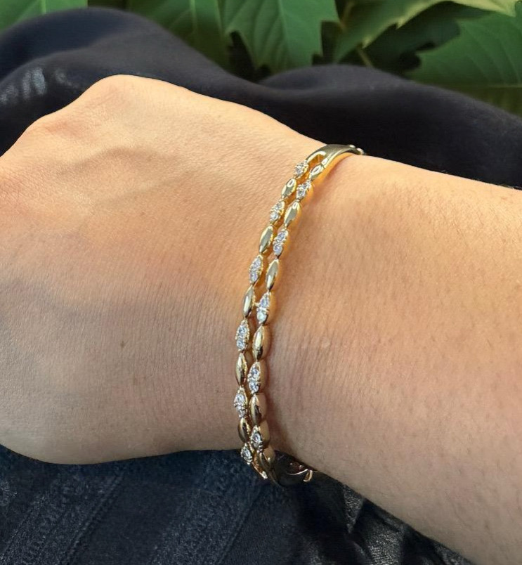 Gold filled Bracelet with zirconia