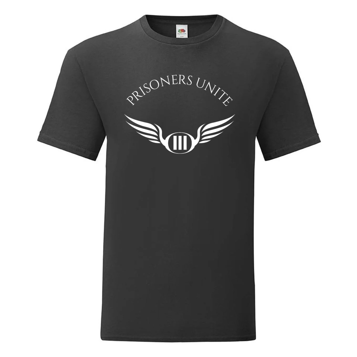 Black T-Shirt with Prisoners Unite Logo