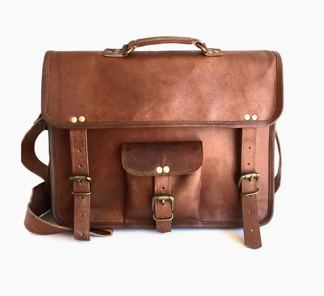 Leather Messenger Bag,Laptop Bag 15"Leather Briefcase