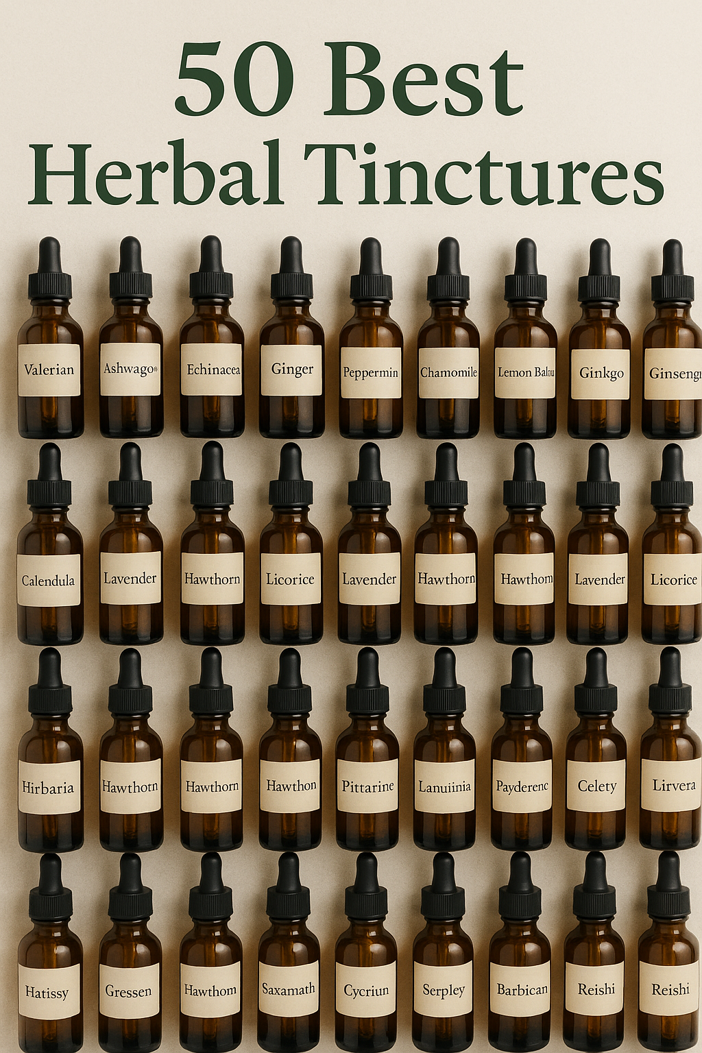 Free 50 Best Herbal Tinctures printable Spreadsheet 