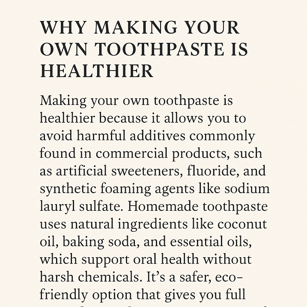 Free Homemade Toothpaste Recipe Printable